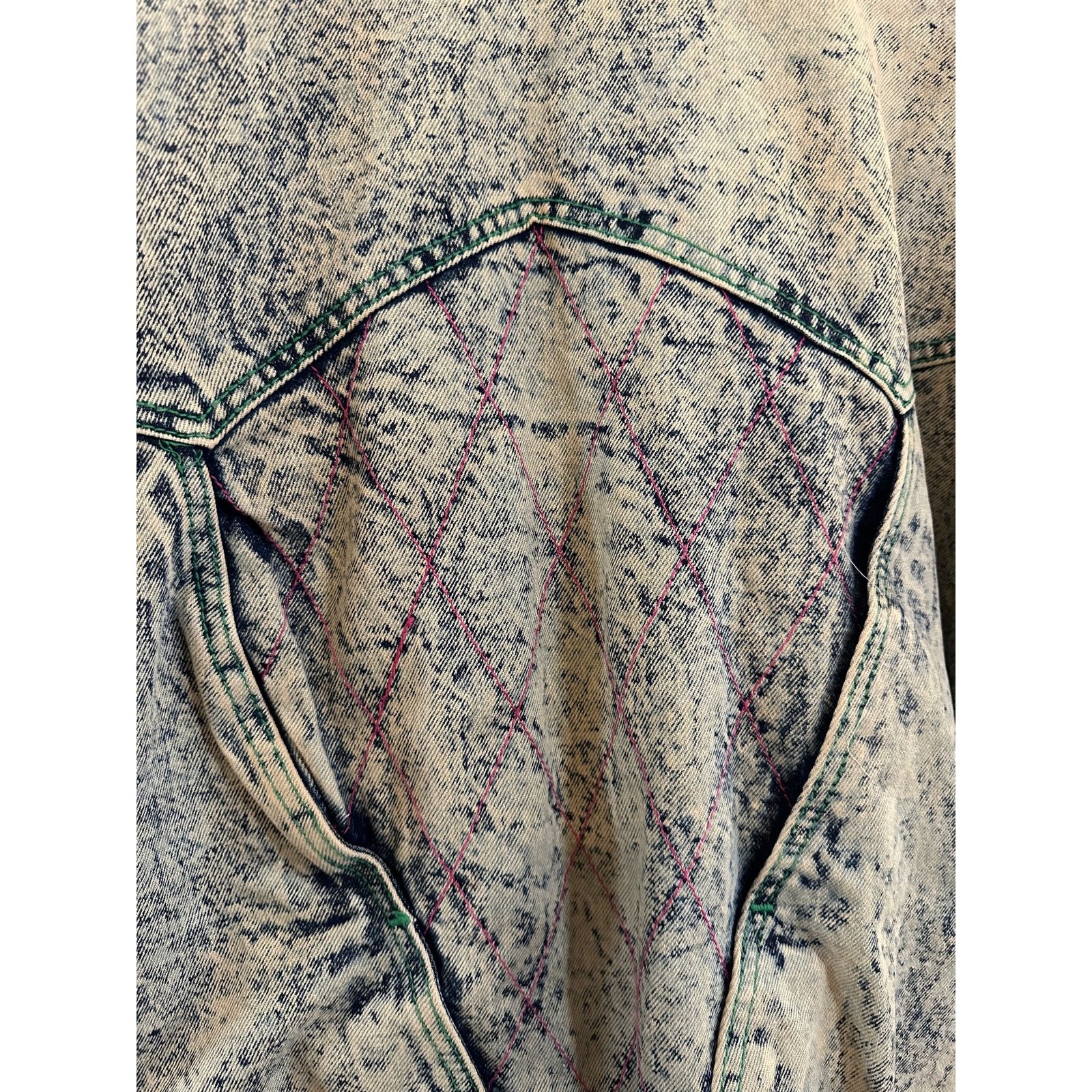 Vintage 80’s Acid Wash & Leather Convertible Moto Jacket Size US M / EU 48-50 / 2 - 20 Thumbnail