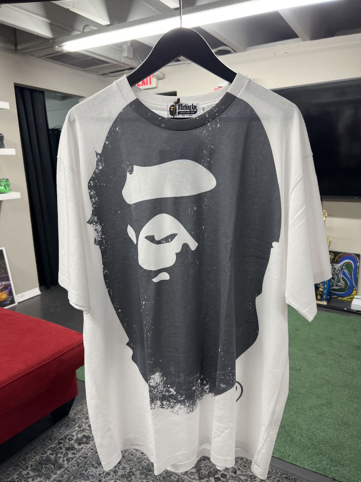 Bape Overprinted Ape Head Tee Size US XXL / EU 58 / 5 - 1 Thumbnail