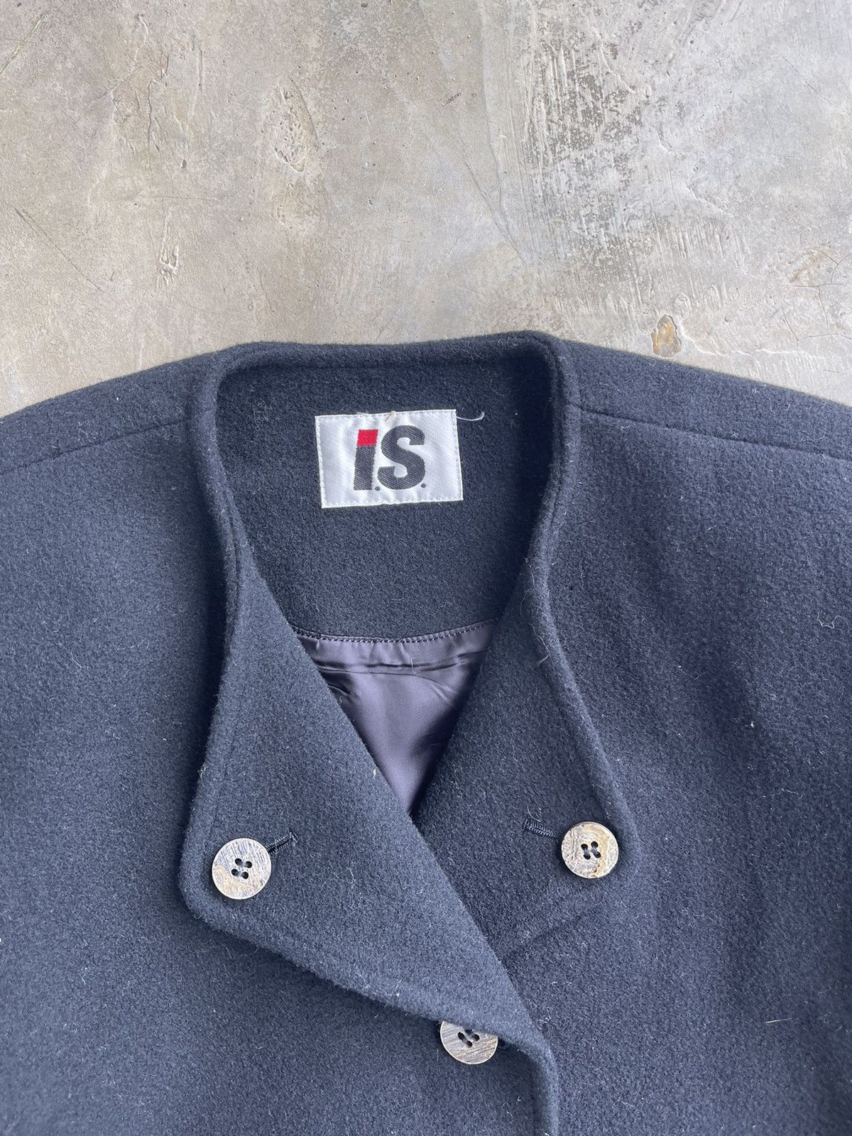 Issey Miyake × Vintage 80s Issey Miyake Wool V collared coat jacket Size M / US 6-8 / IT 42-44 - 5 Thumbnail