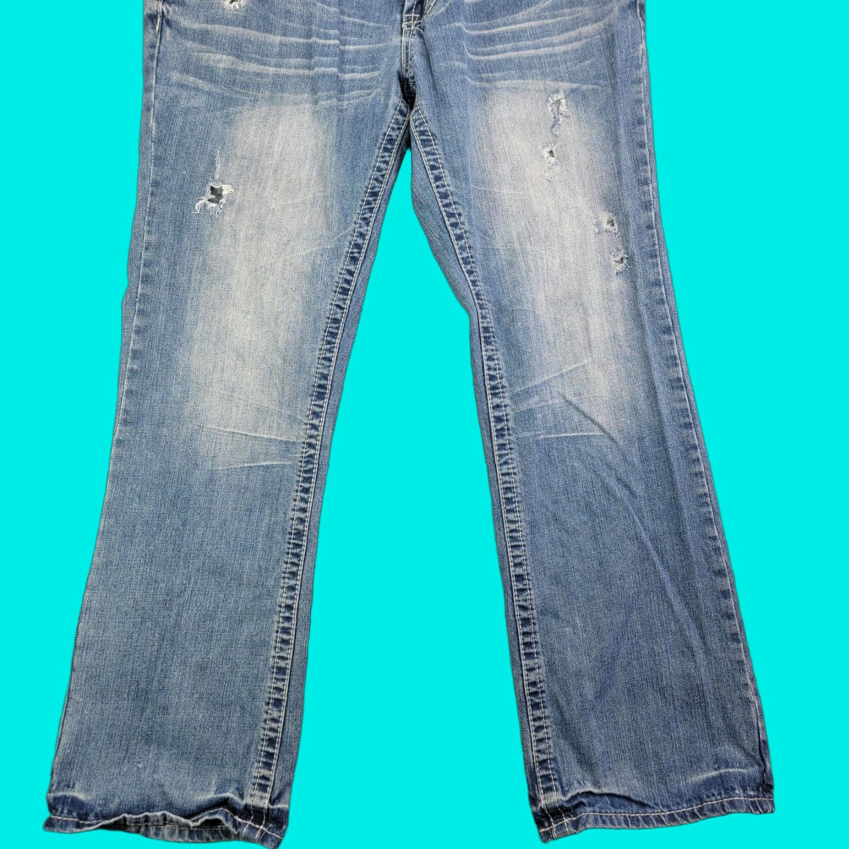 Denime Axel Jeans Mens 36x32 Light Wash Blue Volcott Vintage Bootcut Denim Pants Size US 36 / EU 52 - 1 Thumbnail