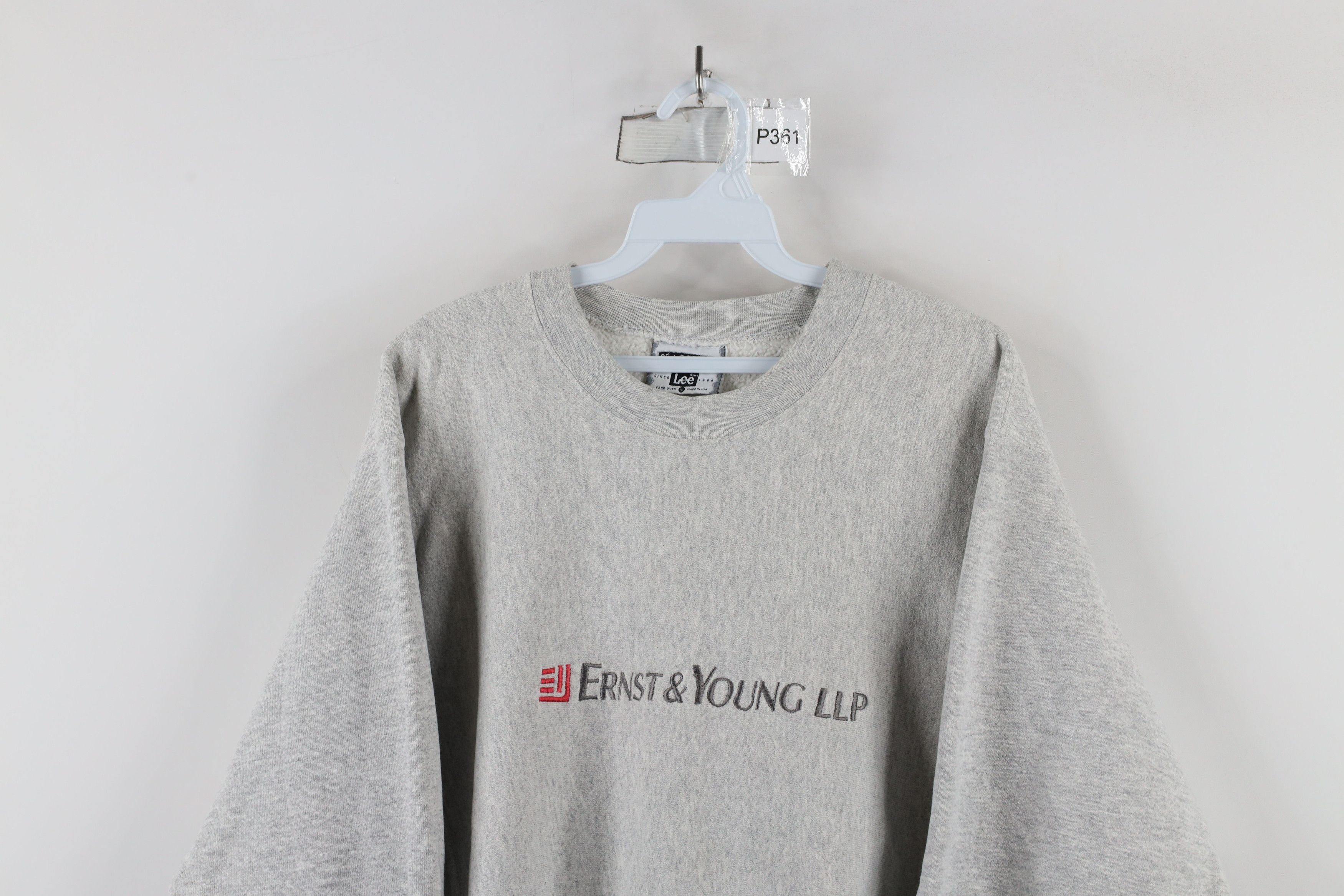 Vintage Vintage 90s Reverse Ernst and Young LLP Sweatshirt Gray USA Size US L / EU 52-54 / 3 - 2 Thumbnail