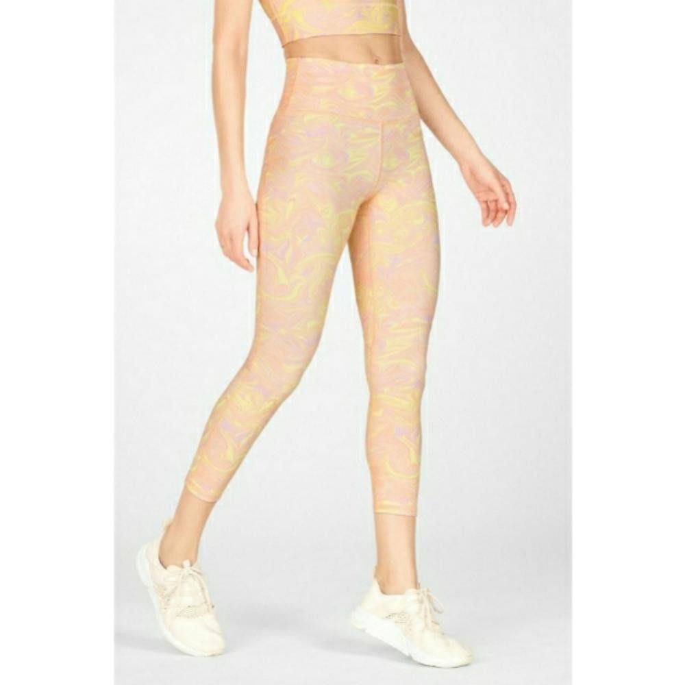 Fabletics Yellow Harlow Fabletics PowerHold Midi Legging Size 26" / US 2 / IT 38 - 3 Thumbnail