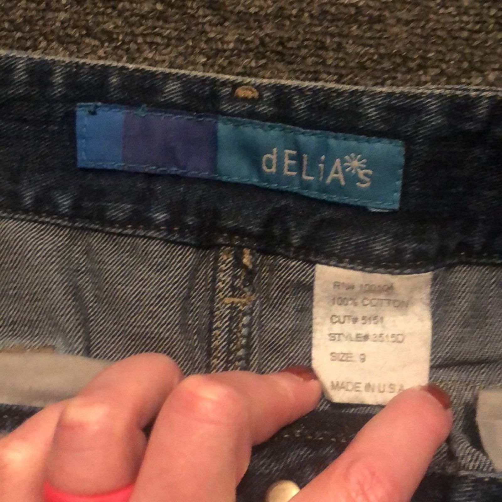 Vintage dELiA*s Jean Skirt Junior's size 9 90's Knee Length Y2K Size 30" / US 8 / IT 44 - 2 Thumbnail