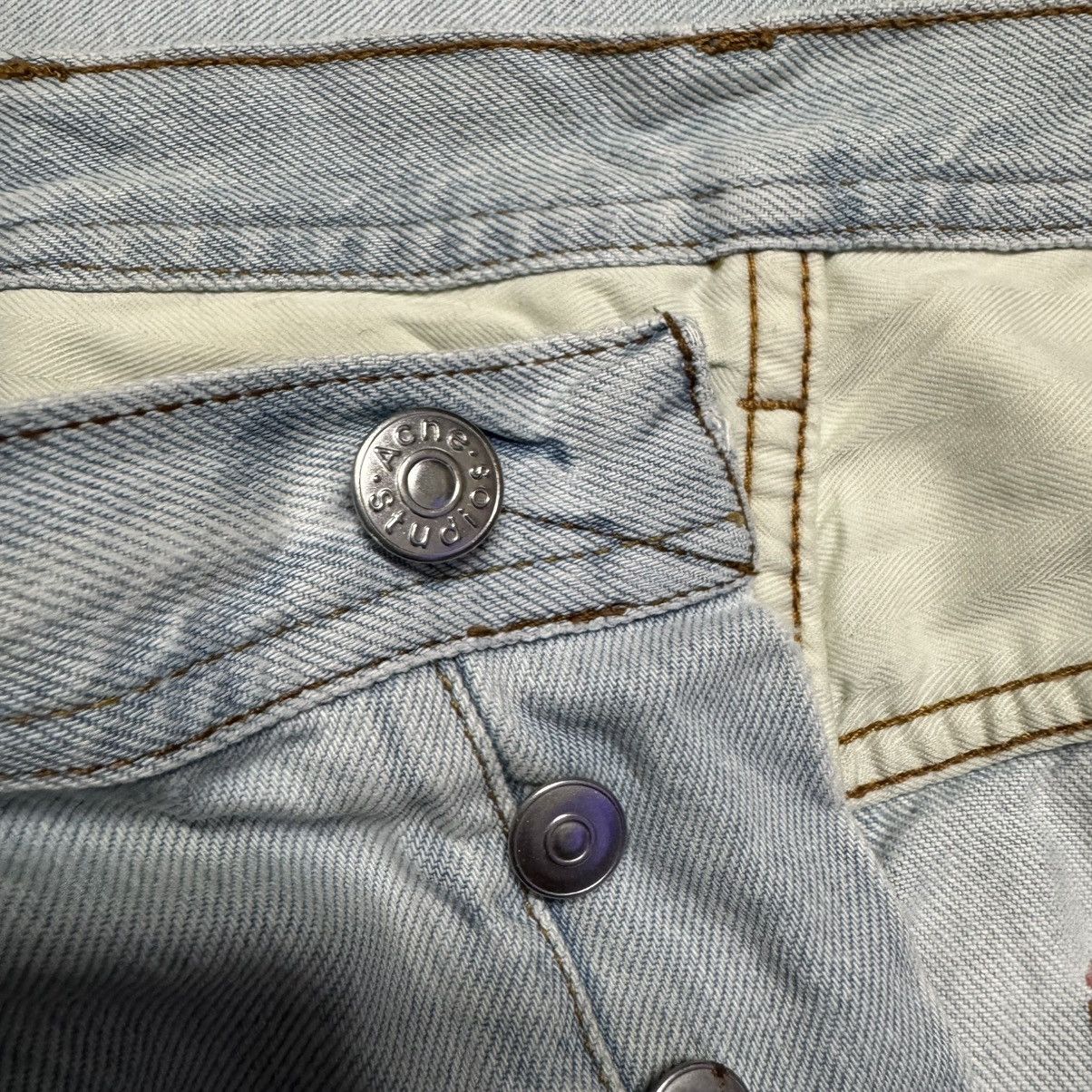 Acne Studios Acne Studios Log Lt Blue Denim Baggy Jeans Lightwash Size US 32 / EU 48 - 19 Thumbnail