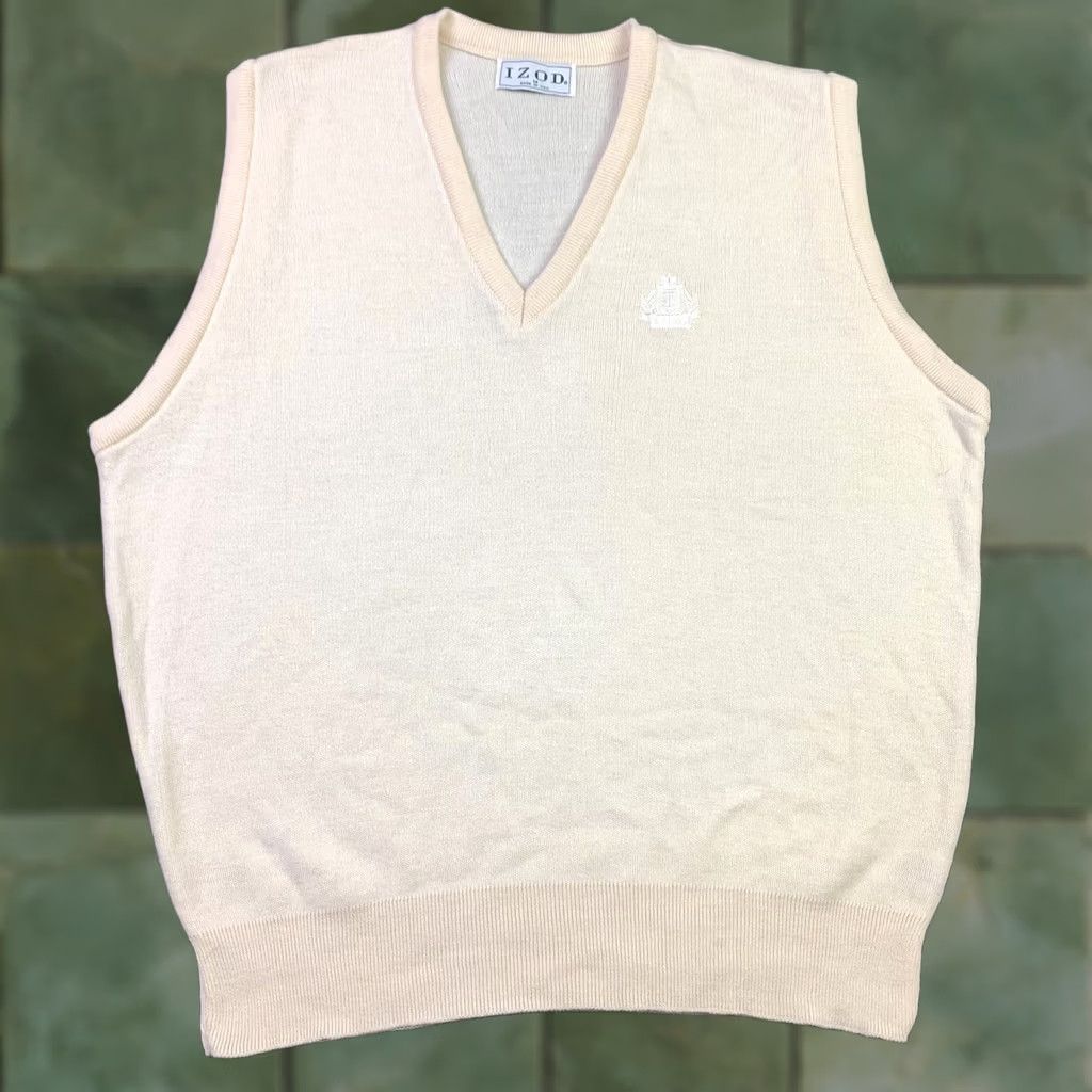 Izod VINTAGE Izod Adult Medium V-Neck Golf Sweater Vest Embroidered Logo USA Made 90s Mens Size US M / EU 48-50 / 2 - 1 Thumbnail