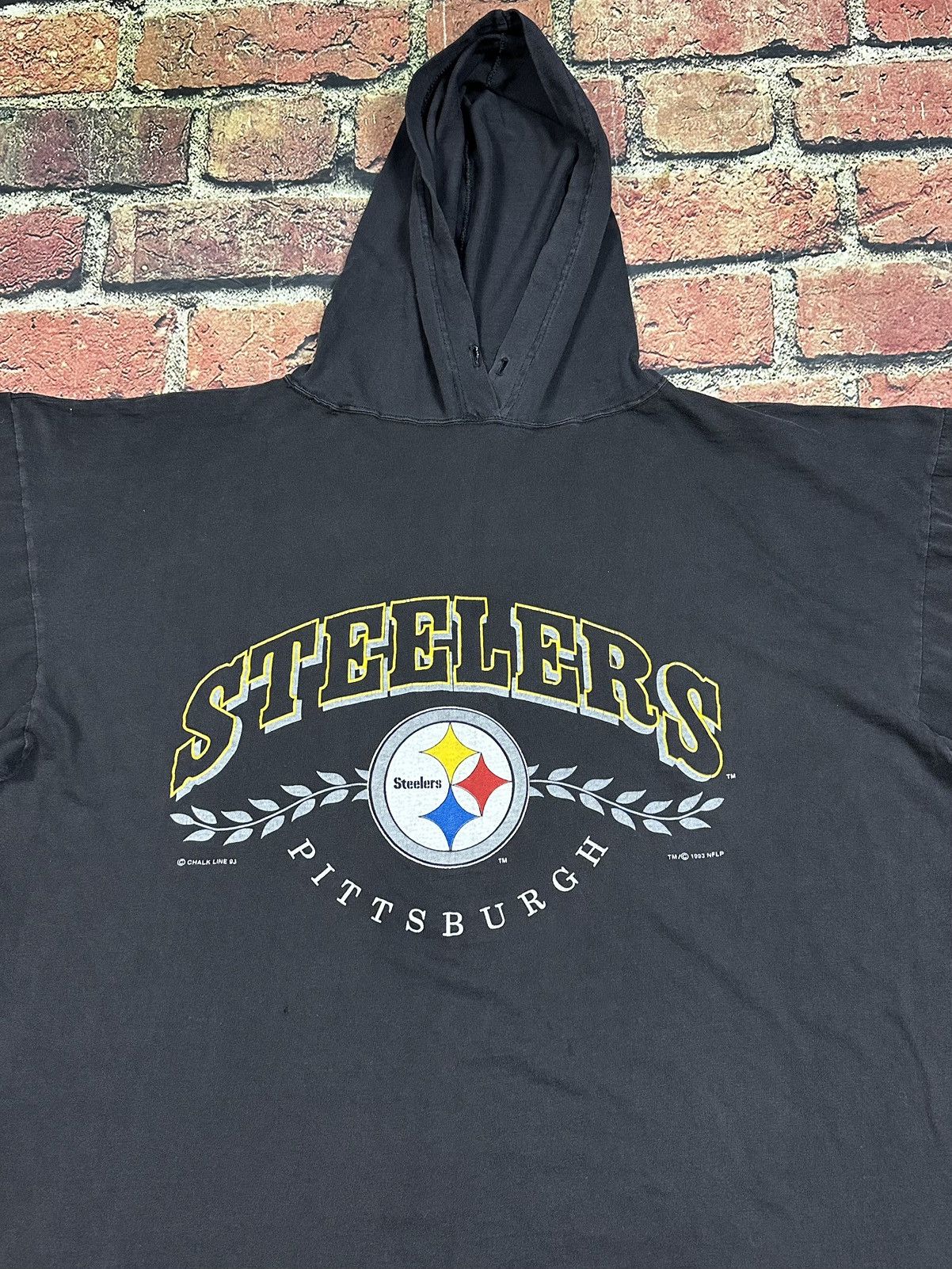 Chalk Line Vintage 1993 PITTSBURGH STEELERS Long Sleeve Hoodie Tee Size US L / EU 52-54 / 3 - 4 Thumbnail
