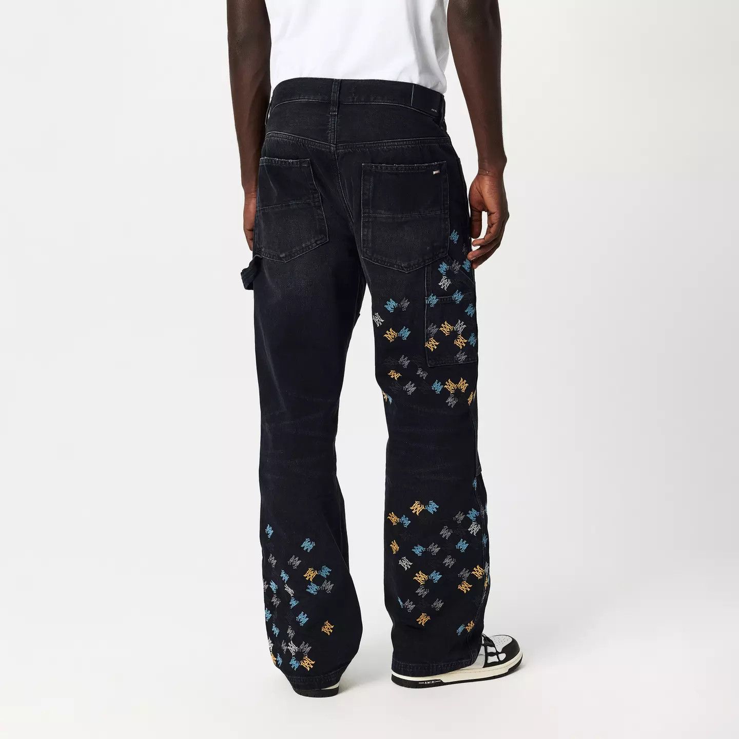 Amiri o1g2r1mq0426 Carpenter Relaxed Fit Wide Leg Jeans in Black Size US 34 / EU 50 - 4 Thumbnail