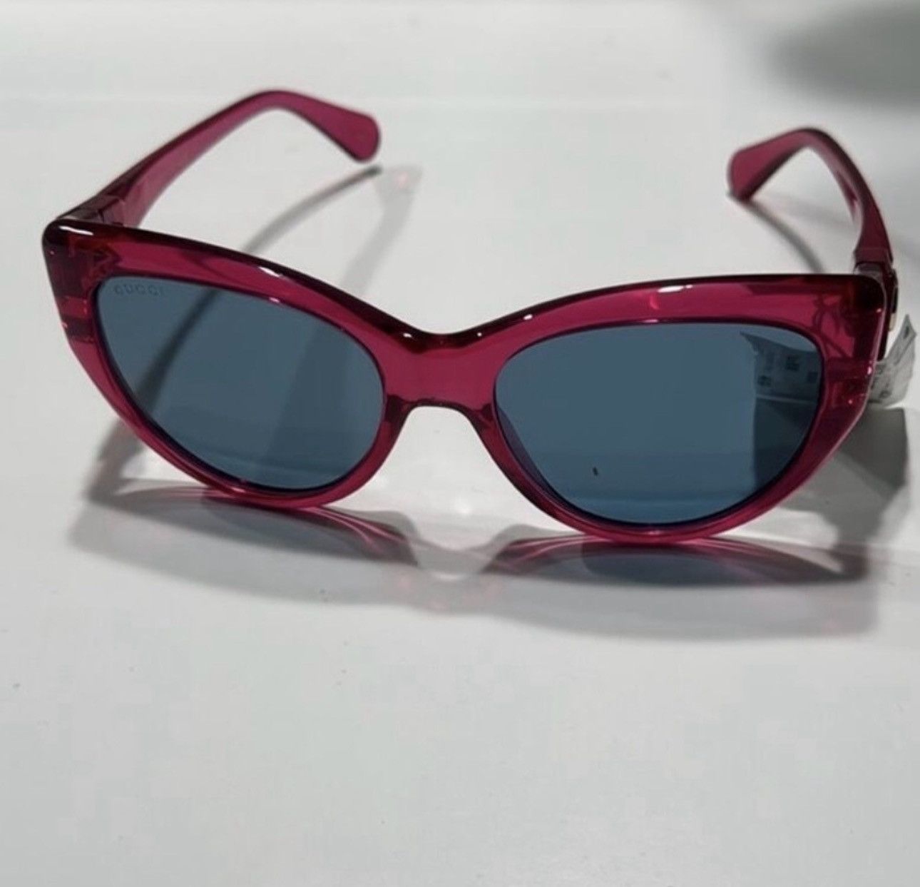 Gucci Gucci 56mm Cat Eye Sunglasses Red with blue lenses Size ONE SIZE - 10 Thumbnail