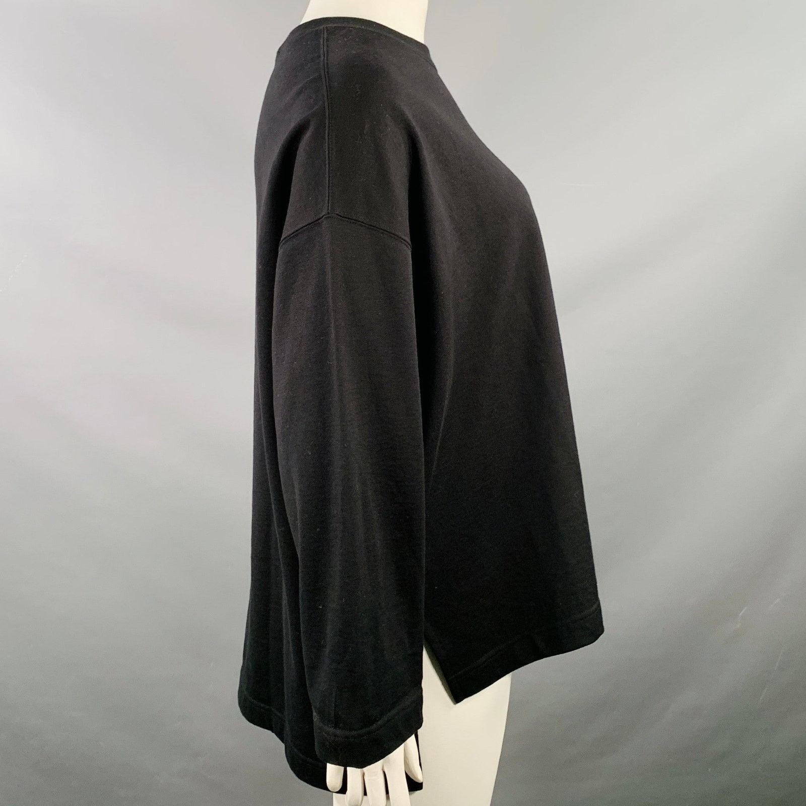 Other Black Cotton Oversized Crew Neck Sweatshirt Casual Top Size ONE SIZE - 2 Thumbnail