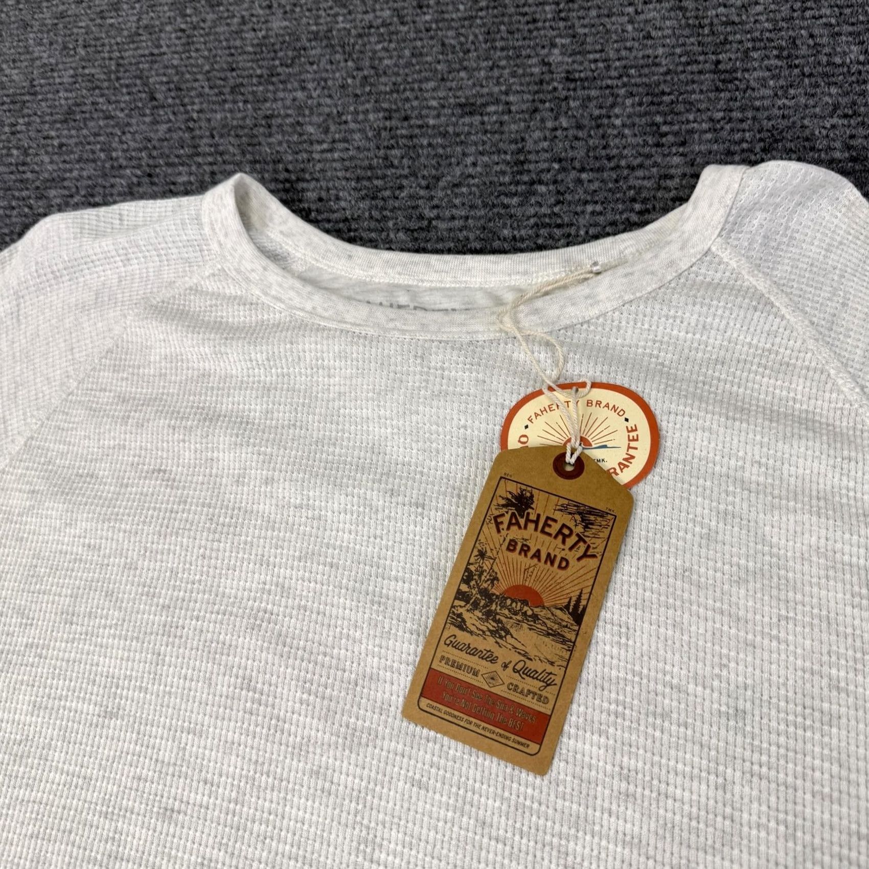 Faherty Faherty Shirt Mens 2XL White Cloud Cotton Thermal Waffle Knit Long Sleeve Tee Size US XXL / EU 58 / 5 - 4 Thumbnail