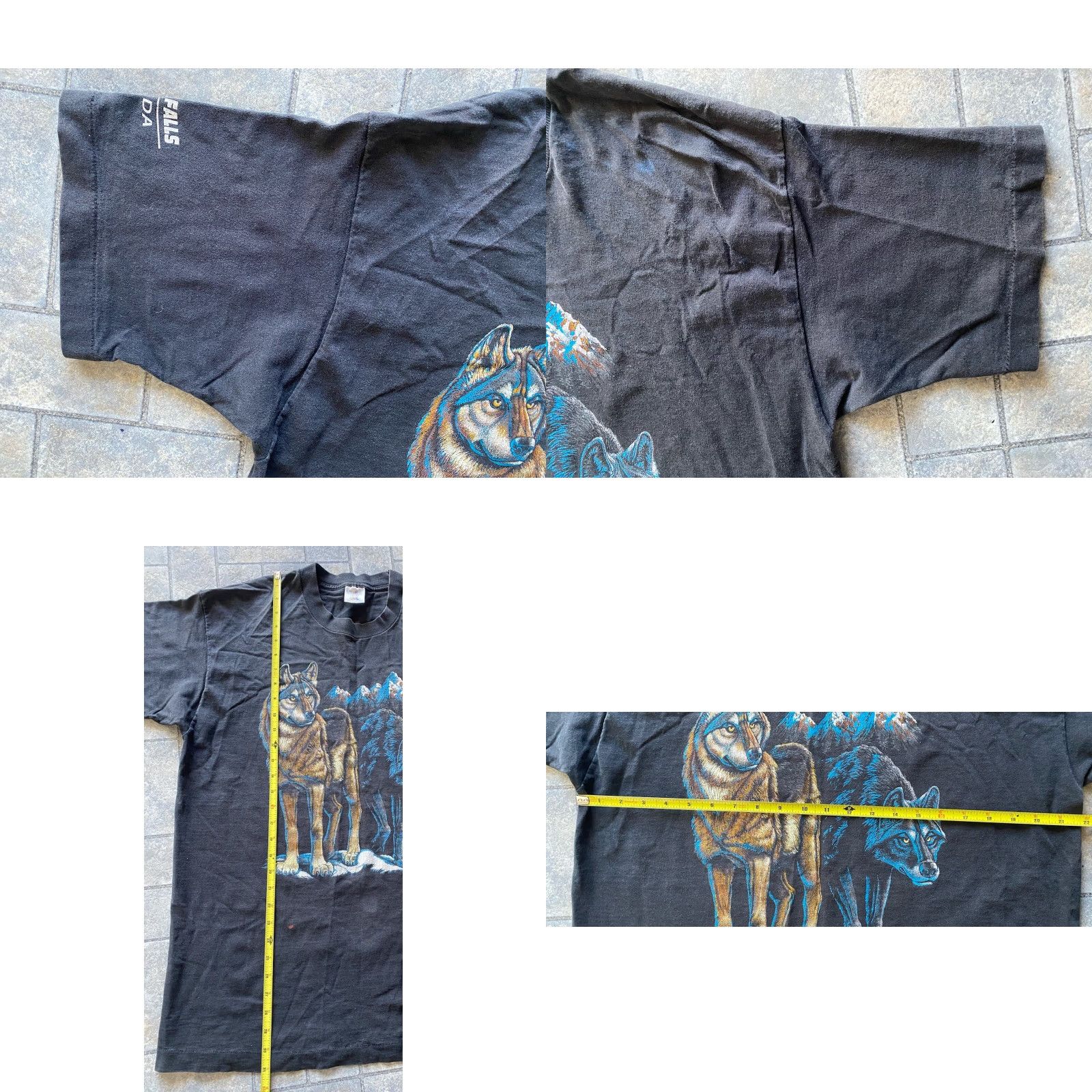 Fruit Of The Loom VINTAGE Fruit Of The Loom T-Shirt Men’s XL Black Short Sleeve Wolf Canada Animals Nature Size US XL / EU 56 / 4 - 8 Thumbnail