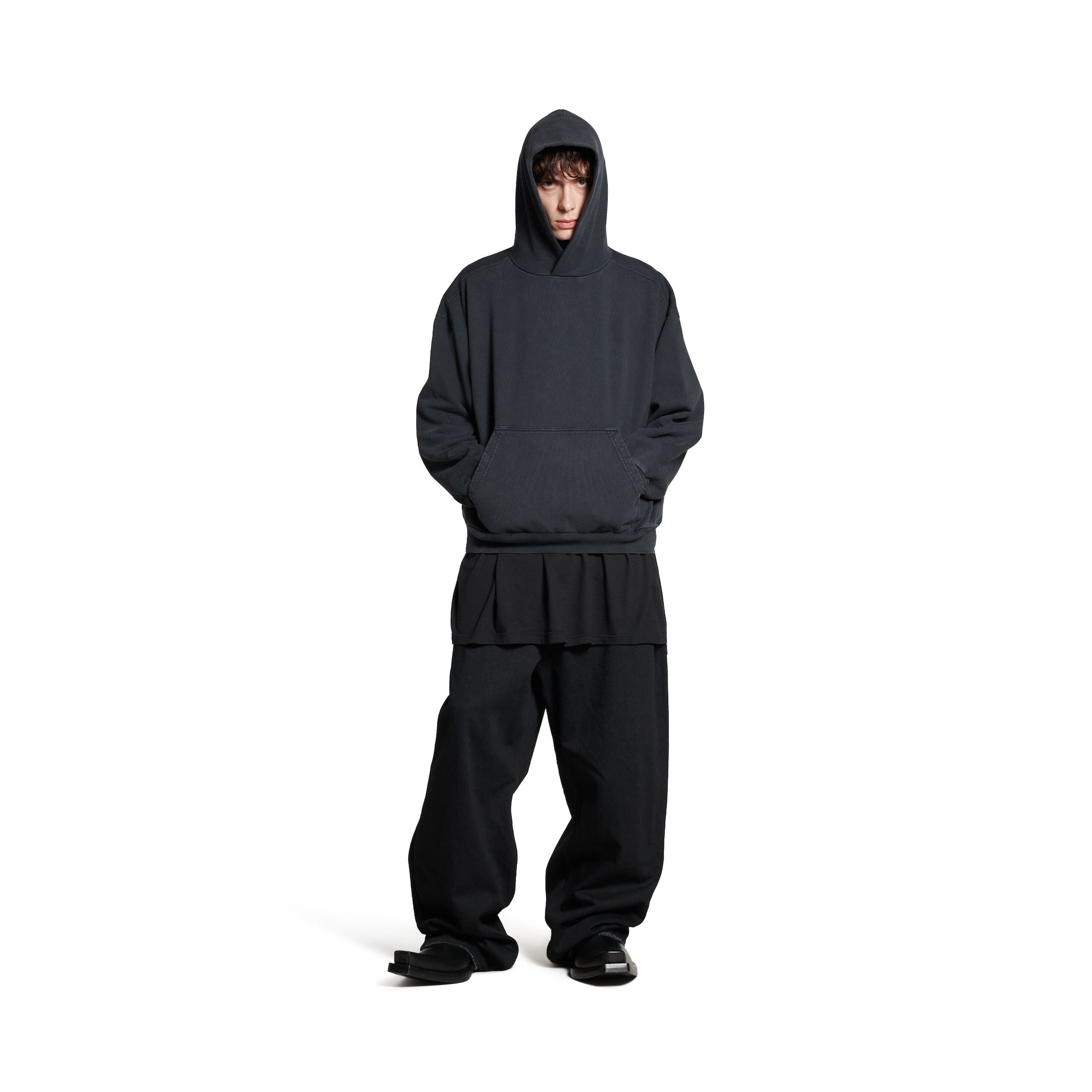 Balenciaga o1la1rc1a0226 Hand-Drawn Hoodie Medium Fit In Black Size US M / EU 48-50 / 2 - 2 Thumbnail