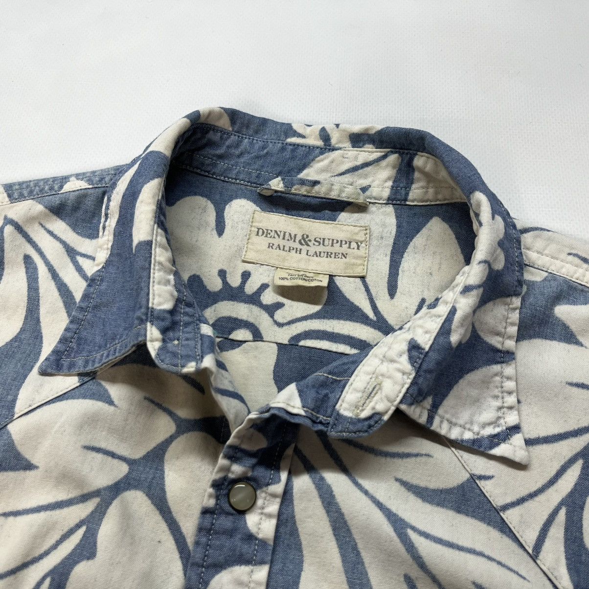 Vintage Ralph Lauren Denim Supply Floral Western Hawaiian Pearl Snap Size US L / EU 52-54 / 3 - 4 Thumbnail