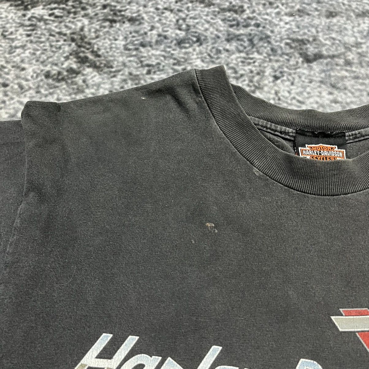 Harley Davidson Vintage 90s Harley Davidson T Shirt Grunge Skater Biker Size US L / EU 52-54 / 3 - 4 Thumbnail