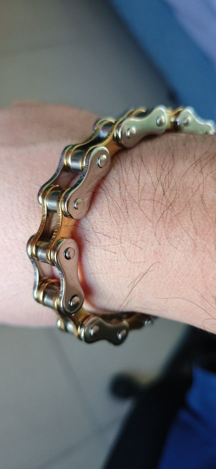 Vintage Steel Biker Chain Bracelet Size ONE SIZE - 4 Thumbnail