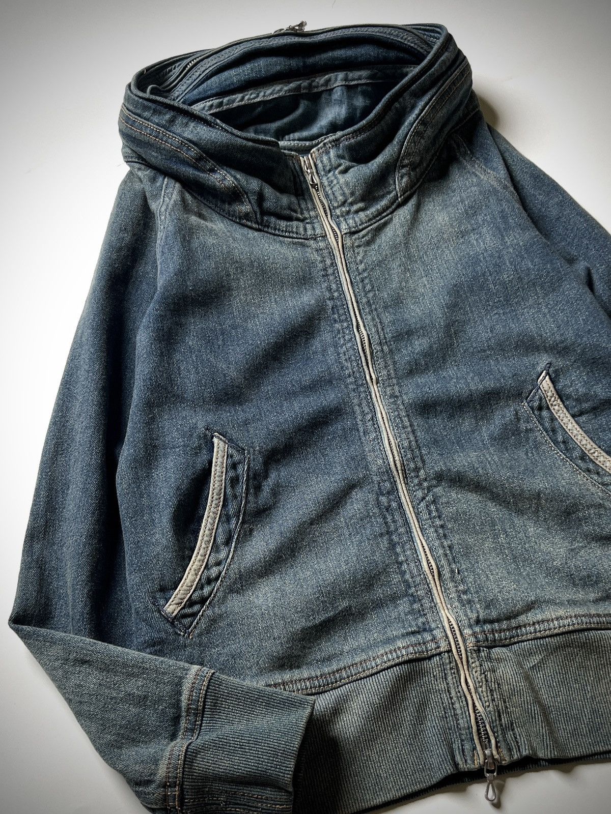 Japanese Brand G.O.A Apocalypse Mud Wash Selvedge Bono Hooded Denim Jacket Size US S / EU 44-46 / 1 - 6 Thumbnail
