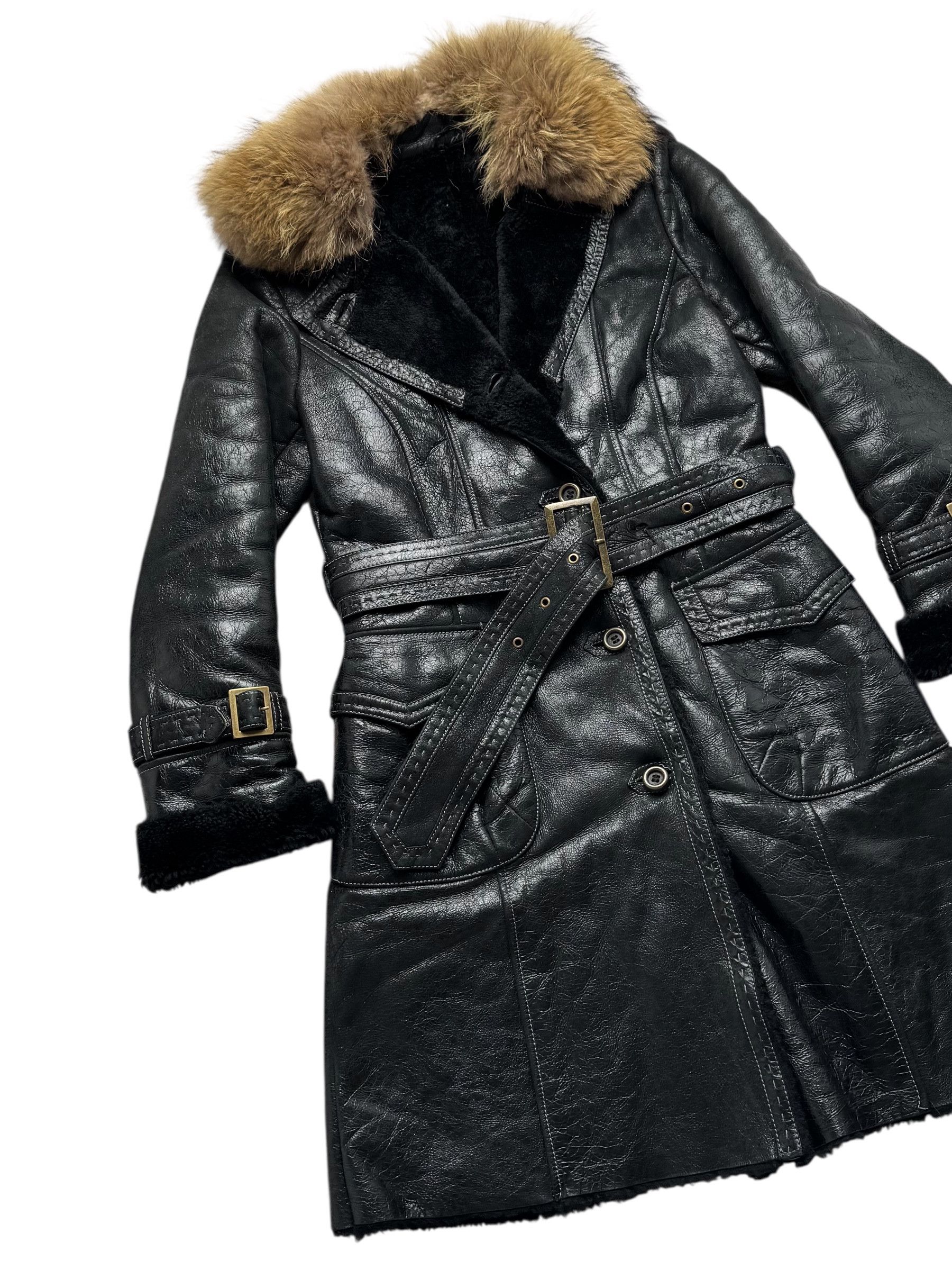 Vintage 90's Real Sheepskin Coat(V258) Size M / US 6-8 / IT 42-44 - 2 Thumbnail