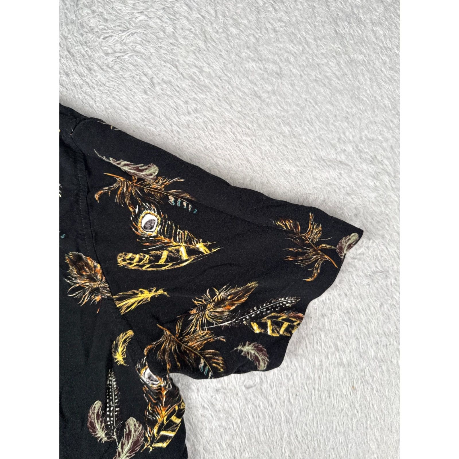 Vintage VINTAGE 185 Couture Shirt Men 1XL Black Floral Feathers AOP Hawaiian Button Cotton Read Size US XL / EU 56 / 4 - 2 Thumbnail