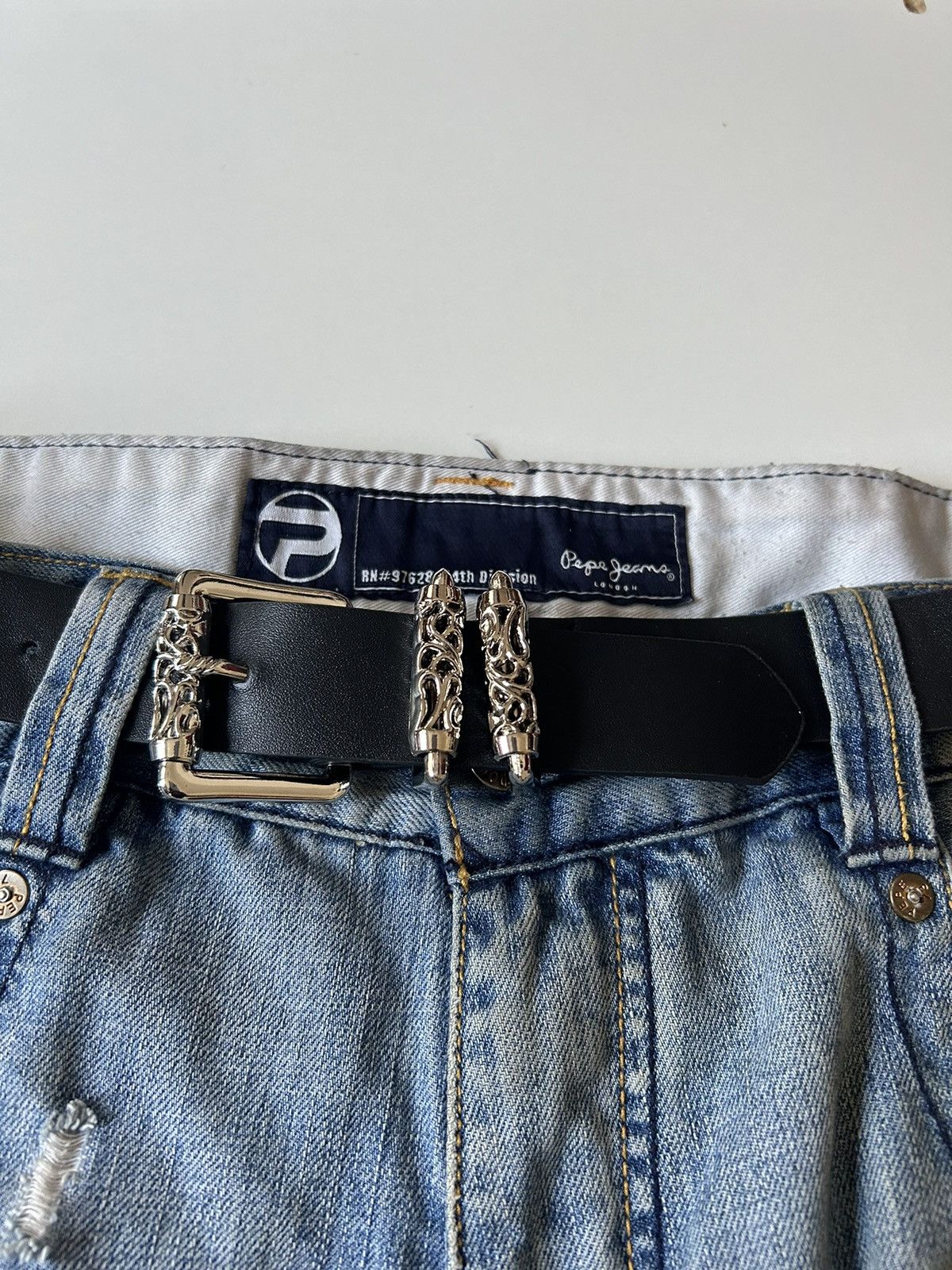 Japanese Brand × Vintage Y2K 2000s Silver cross futuristic black roller belt Size ONE SIZE - 2 Thumbnail