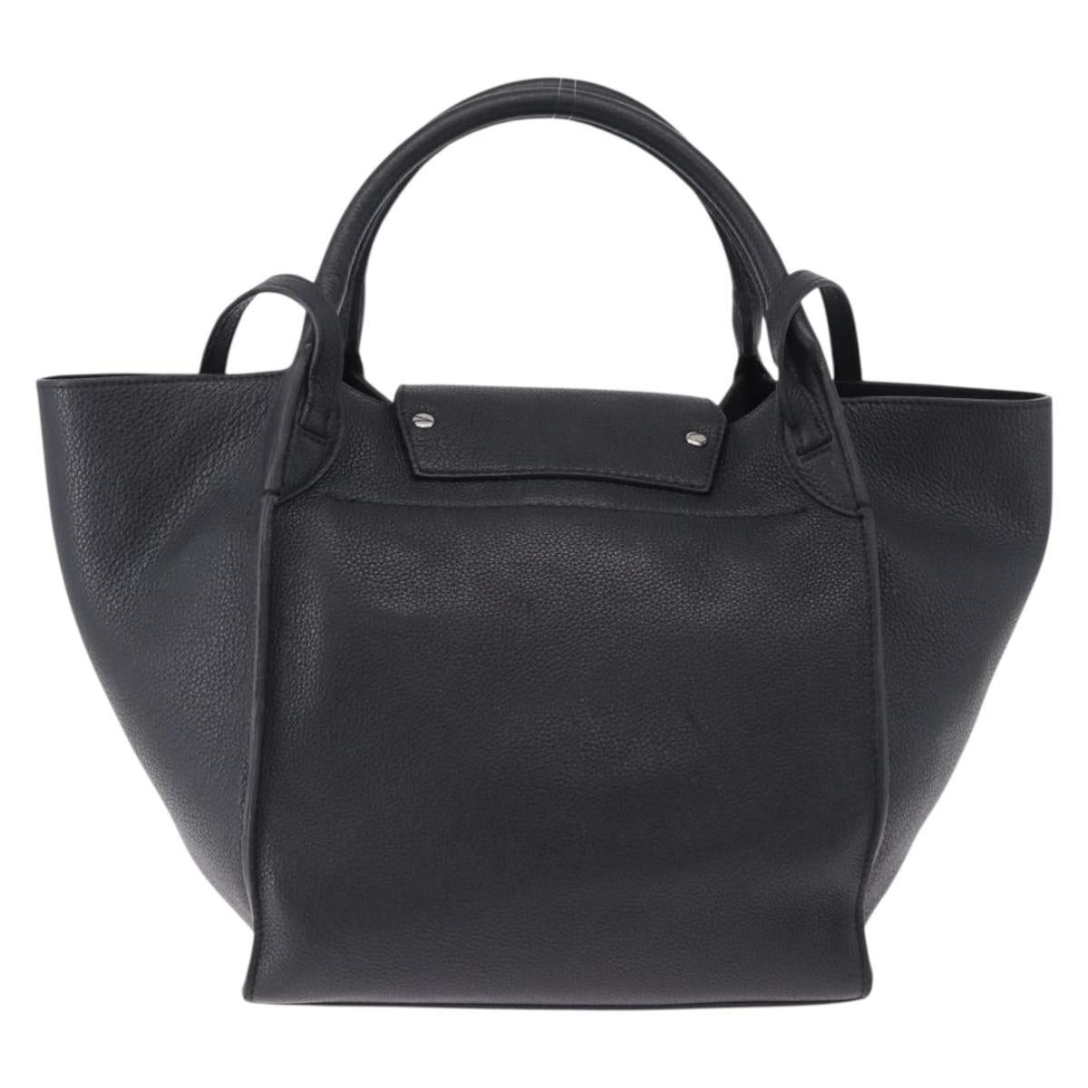 Celine CELINE Big Bag Small Leather 2way Black Silver Auth 193536V Size ONE SIZE - 2 Thumbnail