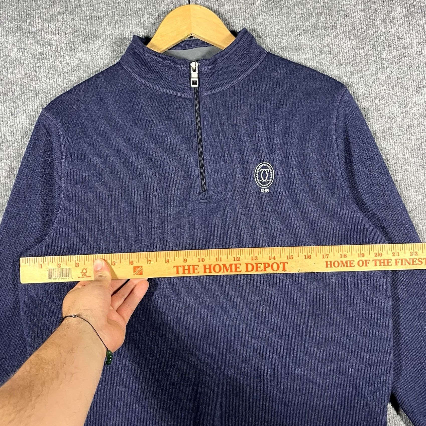 Peter Millar Peter Millar 1/4 Zip Golf Pullover Sweater Blue Mens Large Crest Fleece Crown Size US L / EU 52-54 / 3 - 3 Thumbnail