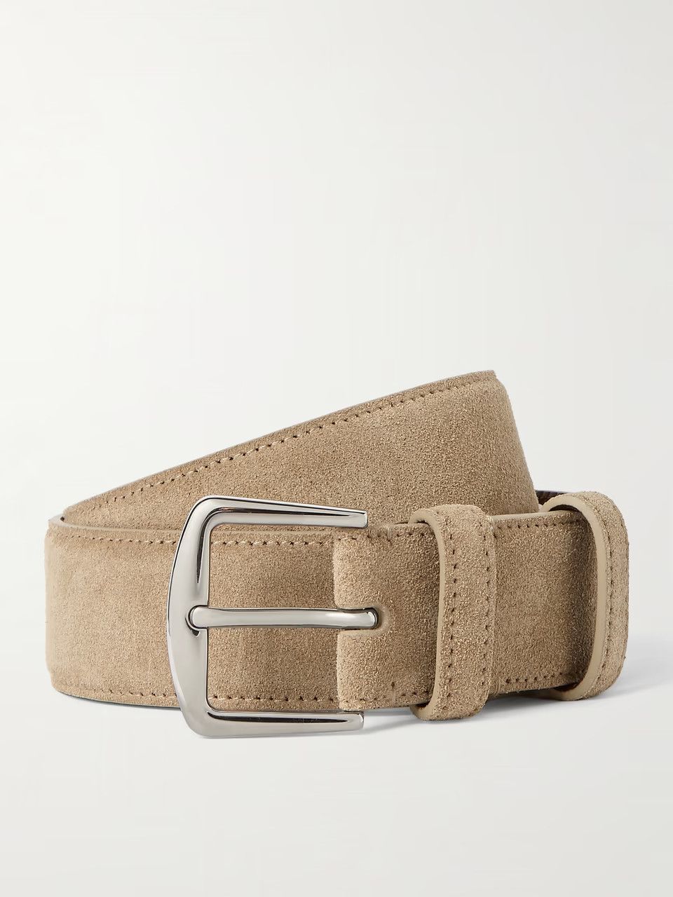 o1w1db10725 Size: 110 / Basic Suede Belt in Light Beige