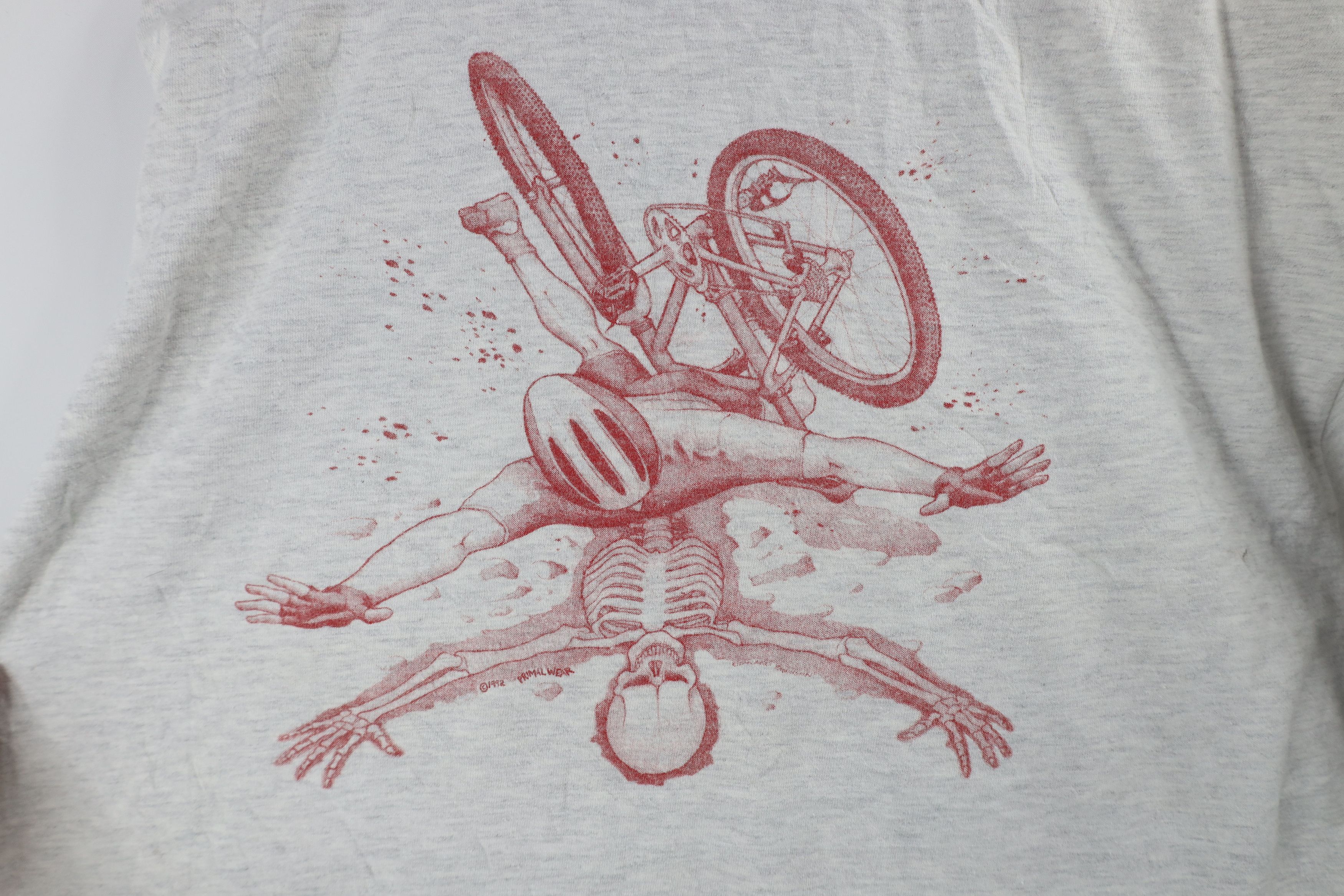 Vintage Vintage 90s Primal Wear Impact Skeleton Cycling T-Shirt USA Size US XL / EU 56 / 4 - 6 Thumbnail