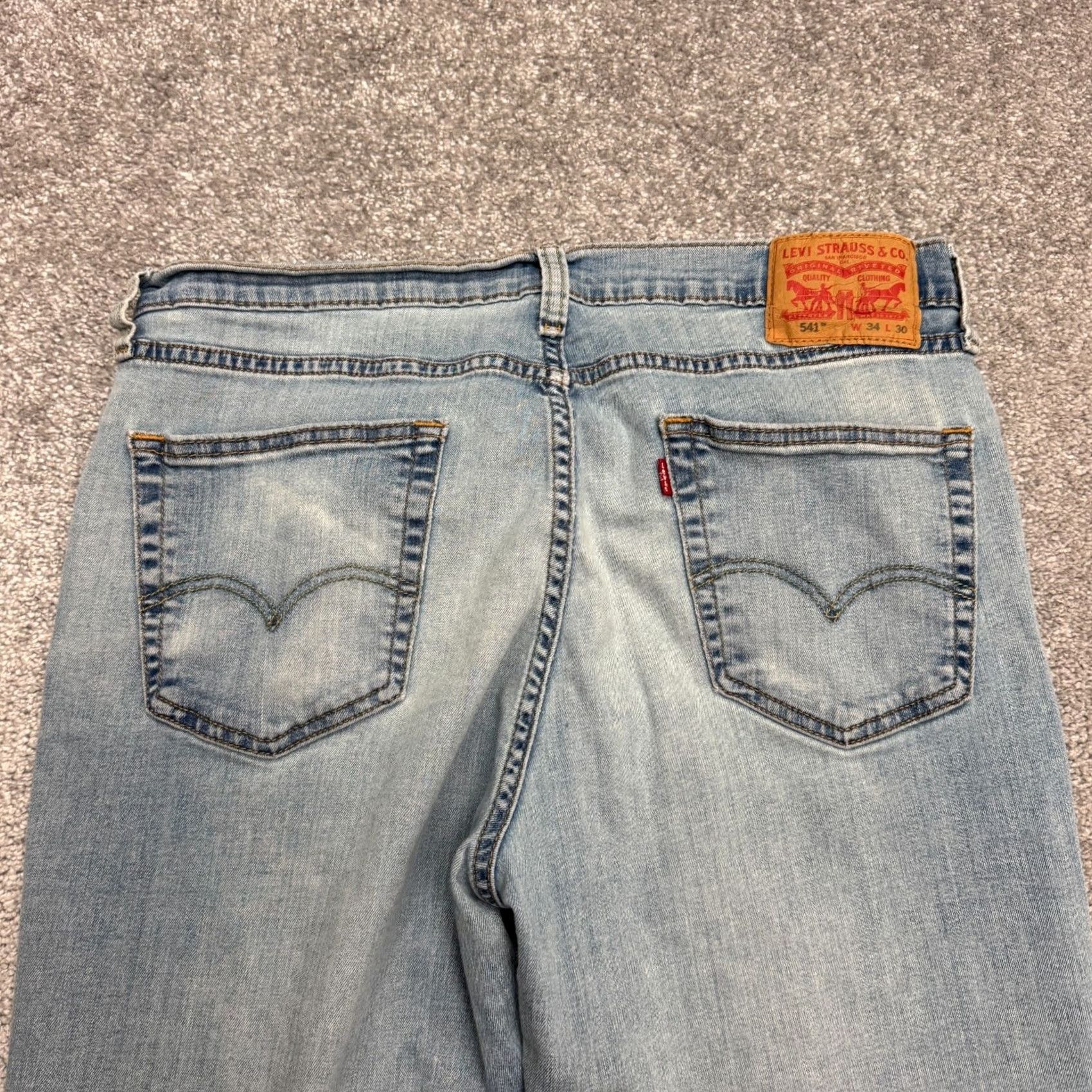 Levi's Levi's 541 Athletic Fit Straight Denim Jeans Mens 34x30 Blue Light Wash Casual Shirt Pants? Size US 30 / EU 46 - 4 Thumbnail