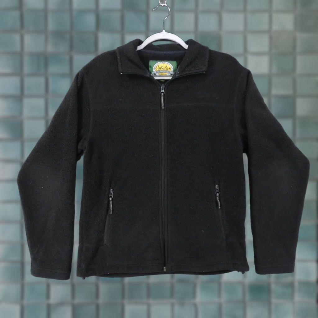 Vintage Cabela's Jacket Womens Small Black Fleece Full Zip w Pockets Logo Size S / US 4 / IT 40 - 1 Thumbnail