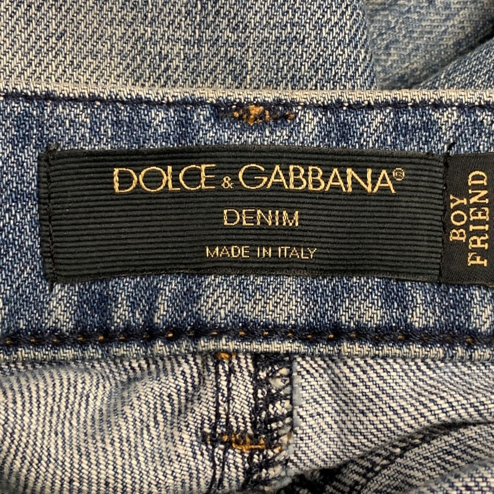 Dolce & Gabbana Size 4 Blue Cotton Distressed Boyfriend Jeans Size 27" / US 4 / IT 40 - 5 Thumbnail