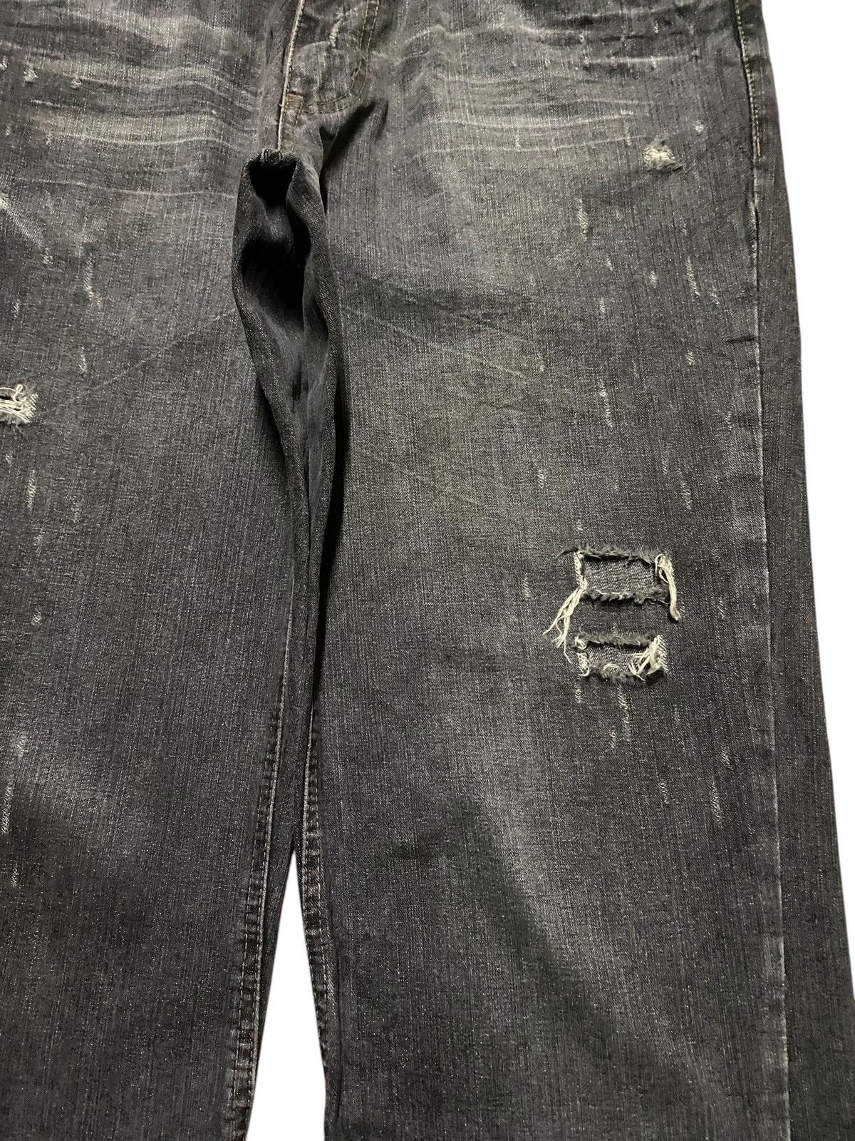 Windsor Smith Vintage Jungles Black Denim Distressed Baggy Jeans Size US 36 / EU 52 - 8 Thumbnail
