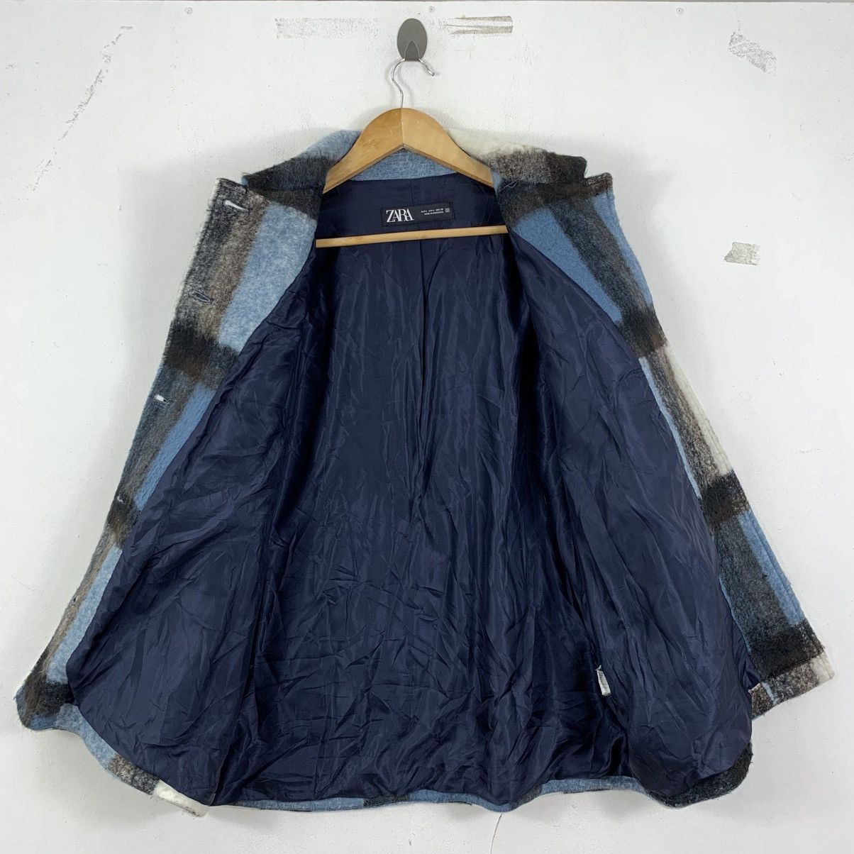 Zara ZARA ITALIAN FABRIC Shacket Check Pattern Wool Oversize Coat Size US L / EU 52-54 / 3 - 4 Thumbnail