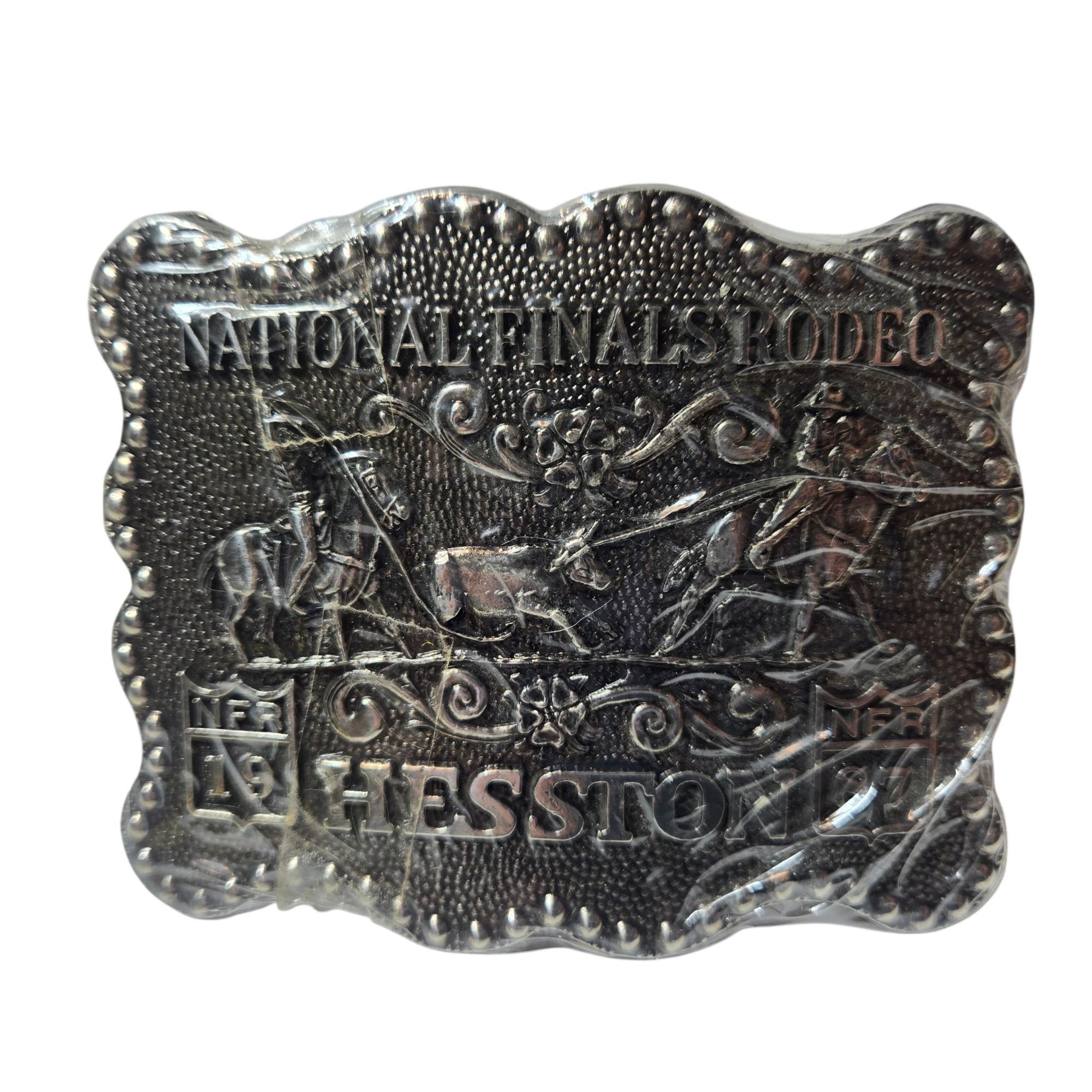 Other 1987 NFR Rodeo Belt Buckle NOS Team Roping National Finals C Size ONE SIZE - 12 Thumbnail