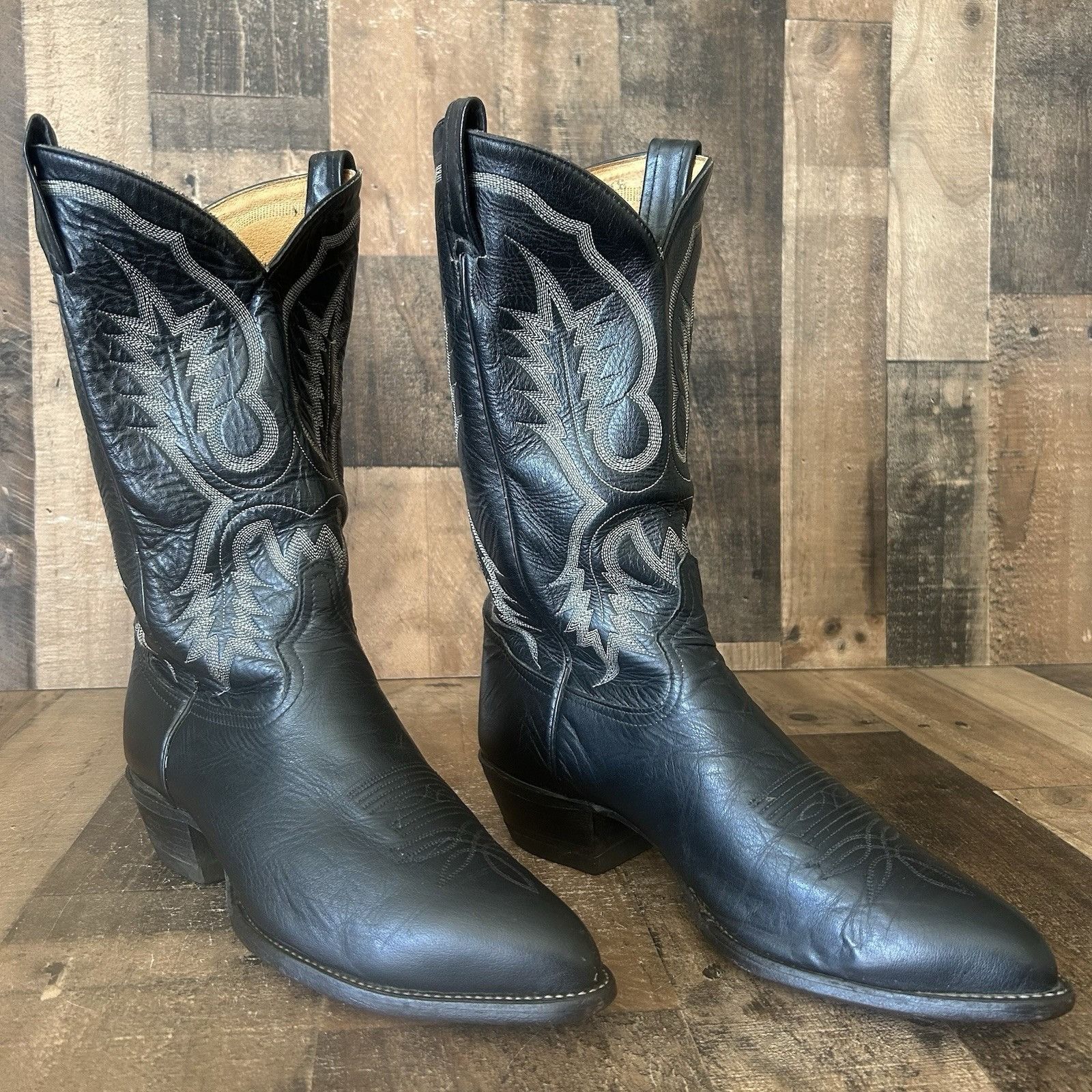Tony Lama Tony Lama Vintage Classic Black Cowboy Boots Mens 10.5 EE Size US 10.5 / EU 43-44 - 4 Thumbnail