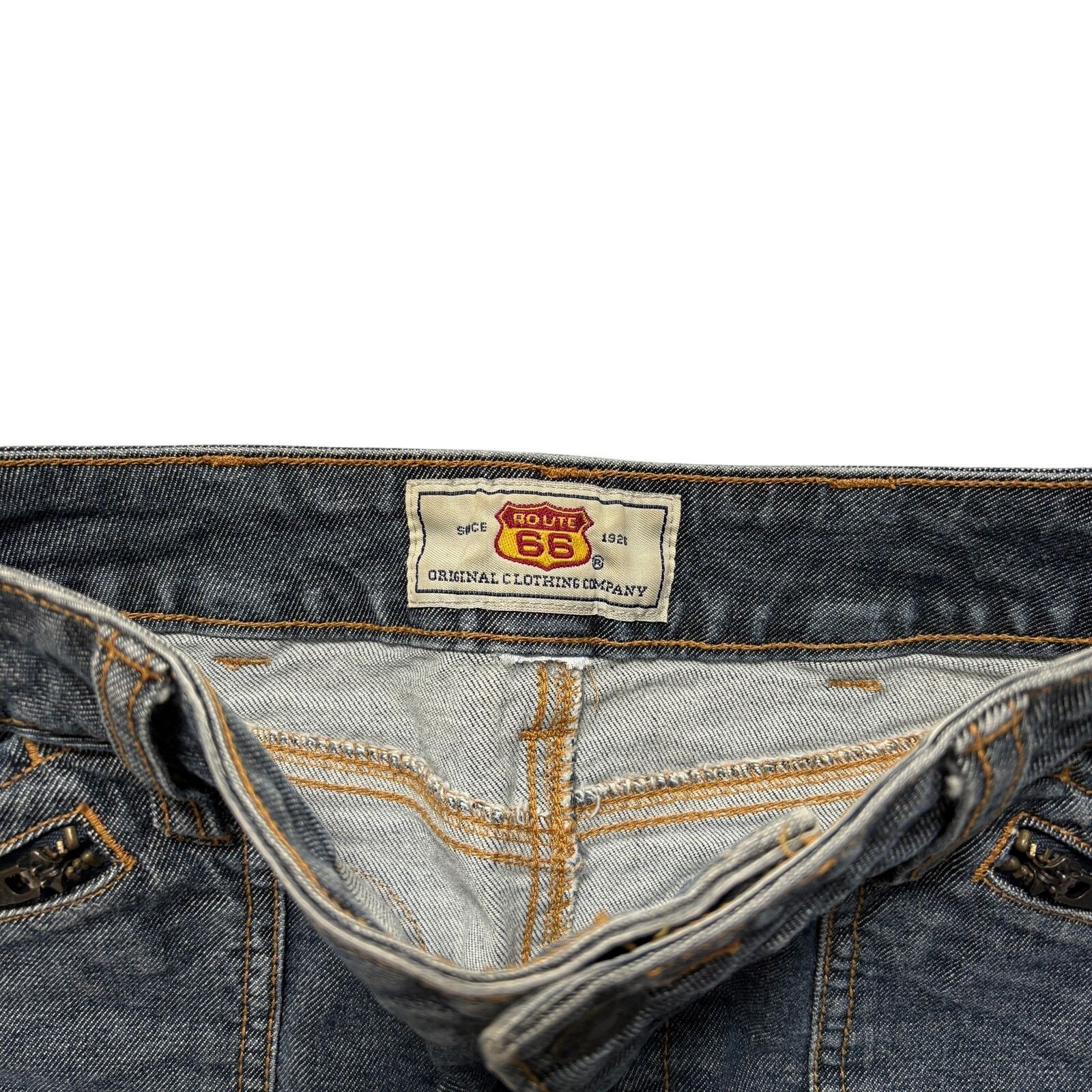 Vintage VTG Y2K 00's Route 66 Denim Mini Skirt Pocket Detailing XS Size 27" / US 4 / IT 40 - 3 Thumbnail