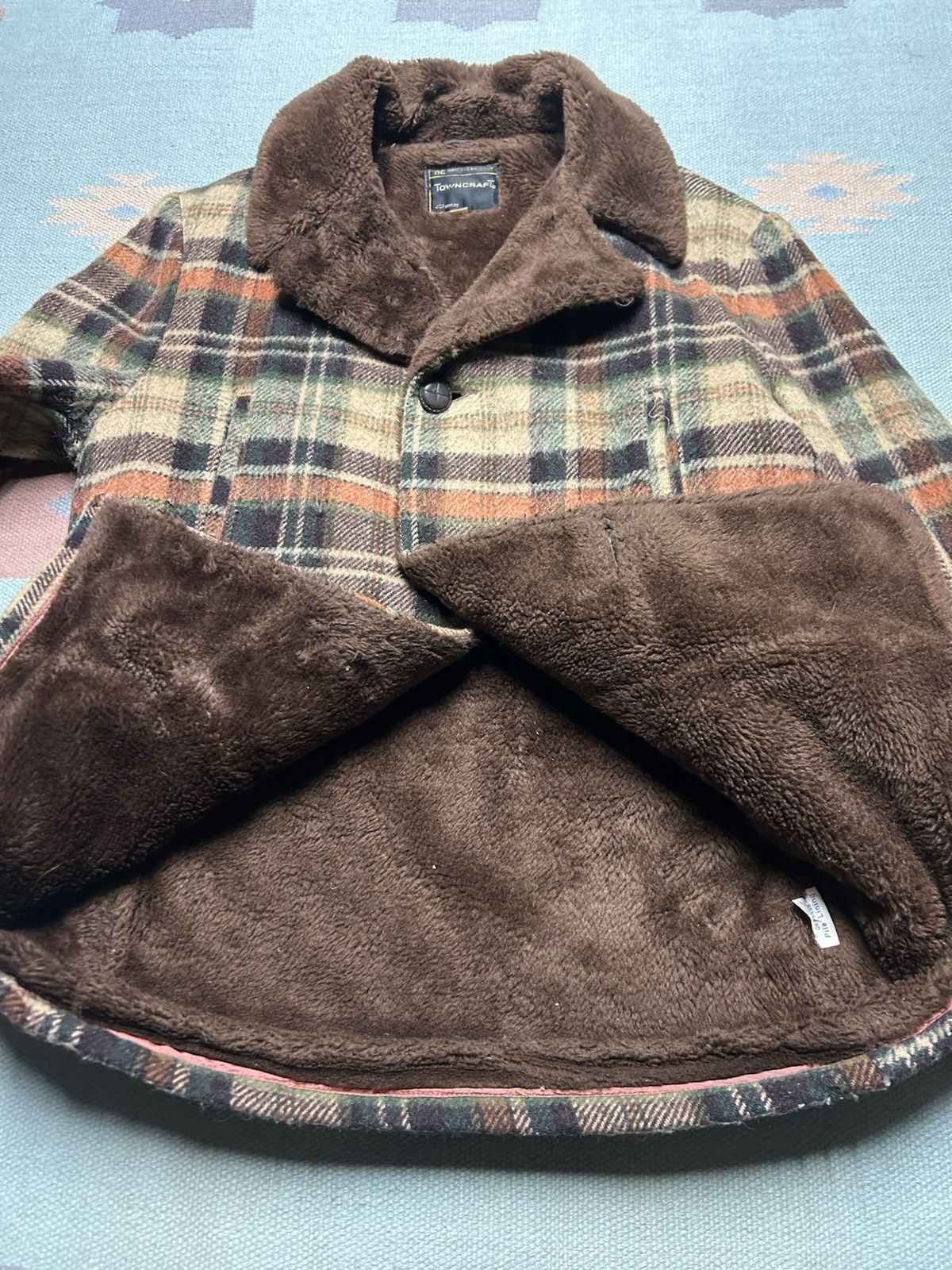 Vintage 1960s Towncraft wool mackinaw jacket faux fur lined medium Size US M / EU 48-50 / 2 - 7 Thumbnail