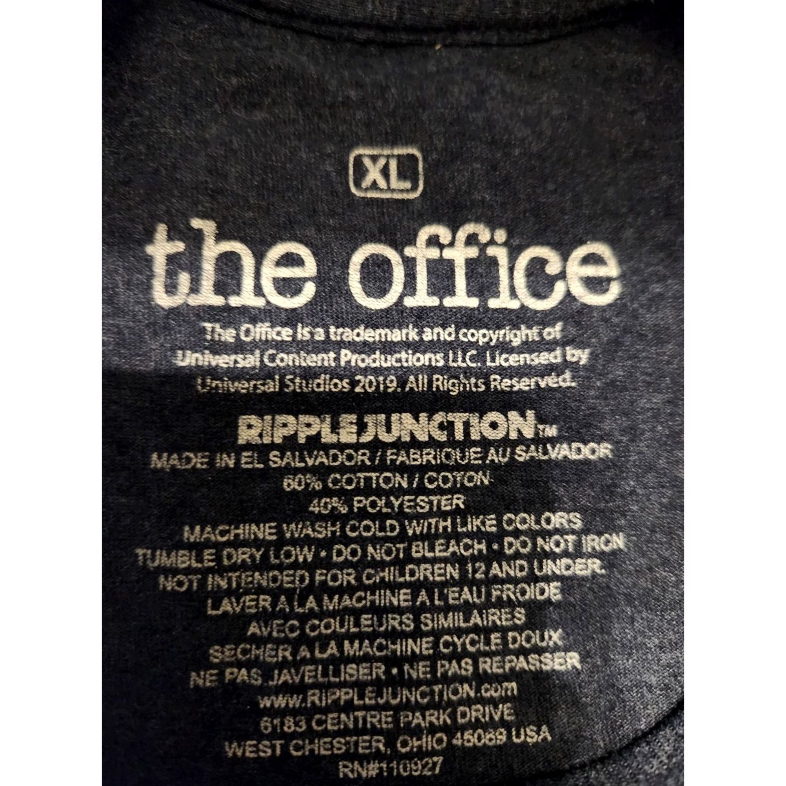 Vintage The Office Men's T-Shirt Assistant to the Regional Manager XL Dark Blue Graphic Crew Neck Short Sleeve Size US XL / EU 56 / 4 - 2 Thumbnail