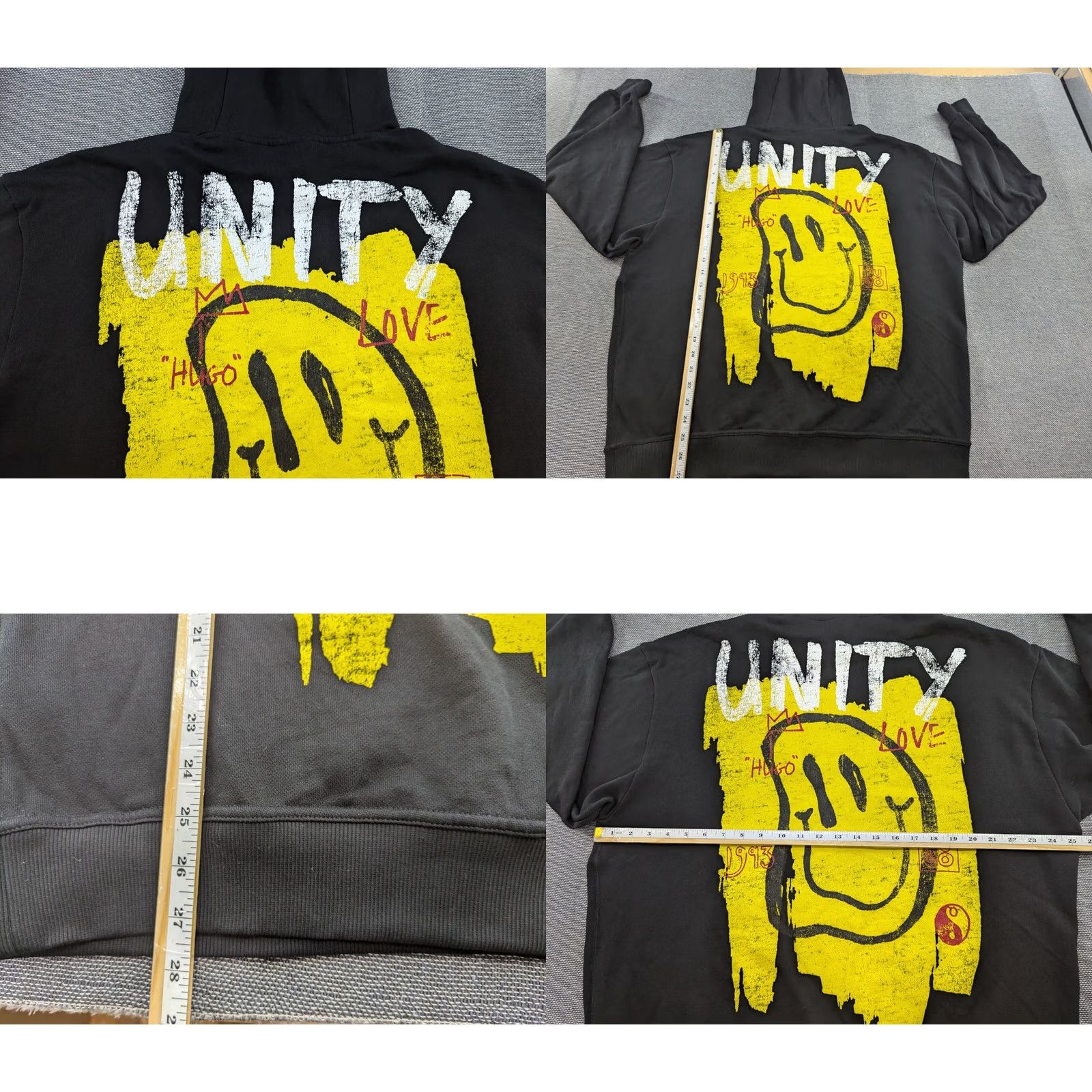 Hugo Boss HUGO BOSS Hoodie Mens XL Black Unity Sweatshirt Daltuno Smiley Pullover Hooded Crew Neck Sweatshirt Shirts Category: Hoodie Size US XL / EU 56 / 4 - 9 Thumbnail
