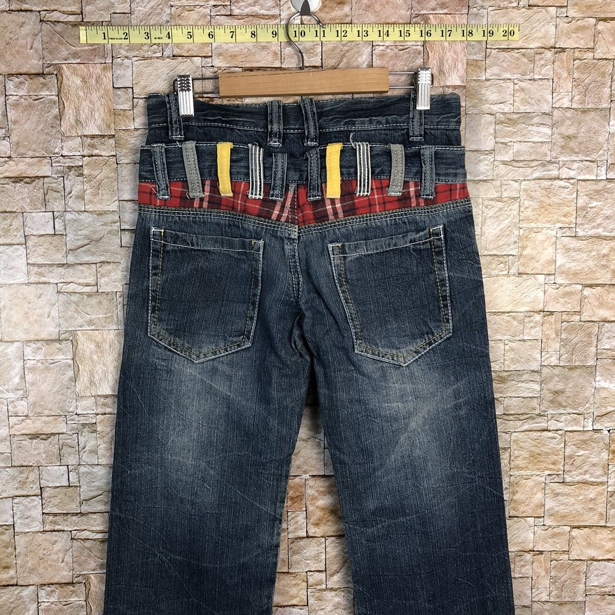 Japanese Brand Lang Rock Blue Double Waist Blue Denim Pants #A447 Size US 28 / EU 44 - 15 Thumbnail