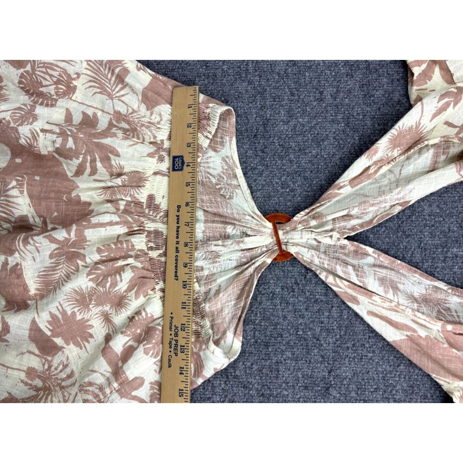 Vintage Z&L Europe Dress Women's Large Beige Floral Cut Out Flowy Boho 3/4 Sleeve Size L / US 10 / IT 46 - 7 Thumbnail