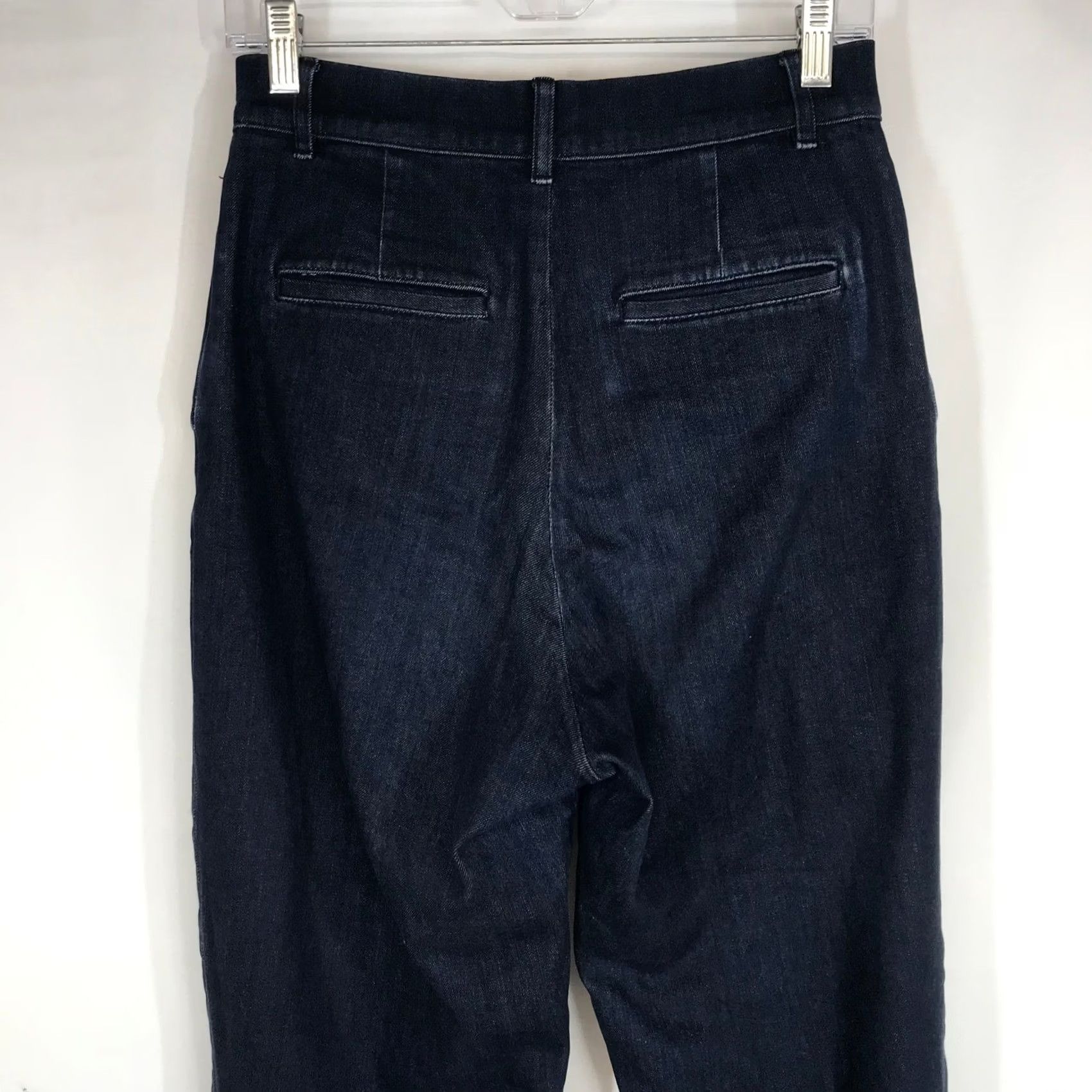 Muji MUJI Dark Wash Pleated Denim Trousers High Rise Straight Leg Indigo Pants Small Size 28" / US 6 / IT 42 - 5 Thumbnail