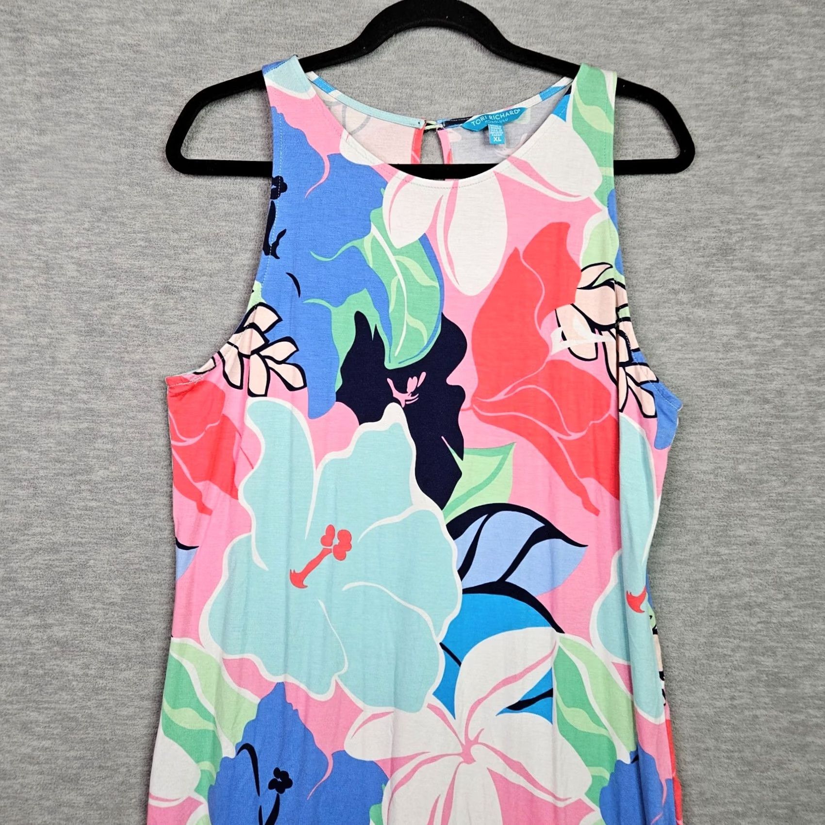 Tori Richard Tori Richard Dress Women's XL Floral Maxi Sleeveless Hawaii Rainbow Colorful Tropical A-Line Casual Travel Size XL / US 12-14 / IT 48-50 - 6 Thumbnail