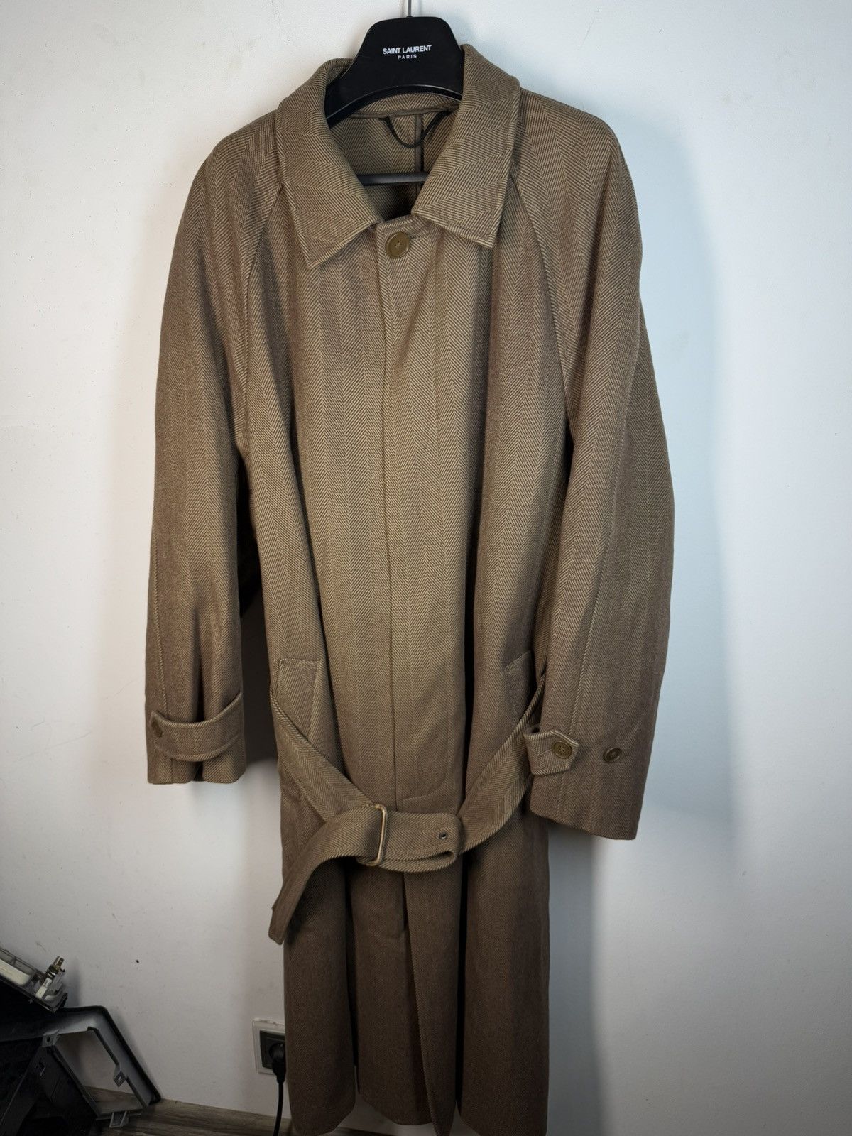 Yves Saint Laurent Wool YSL Coat Heavy Brown Soft Camel France Size US L / EU 52-54 / 3 - 15 Thumbnail