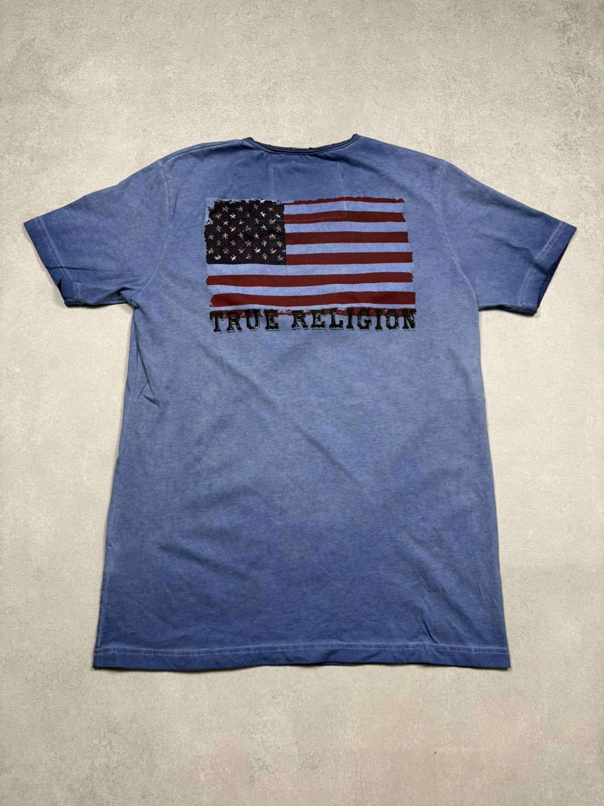 True Religion True Religion USA Flag Studded Tee Y2K Distressed Vintage Size US XL / EU 56 / 4 - 1 Thumbnail
