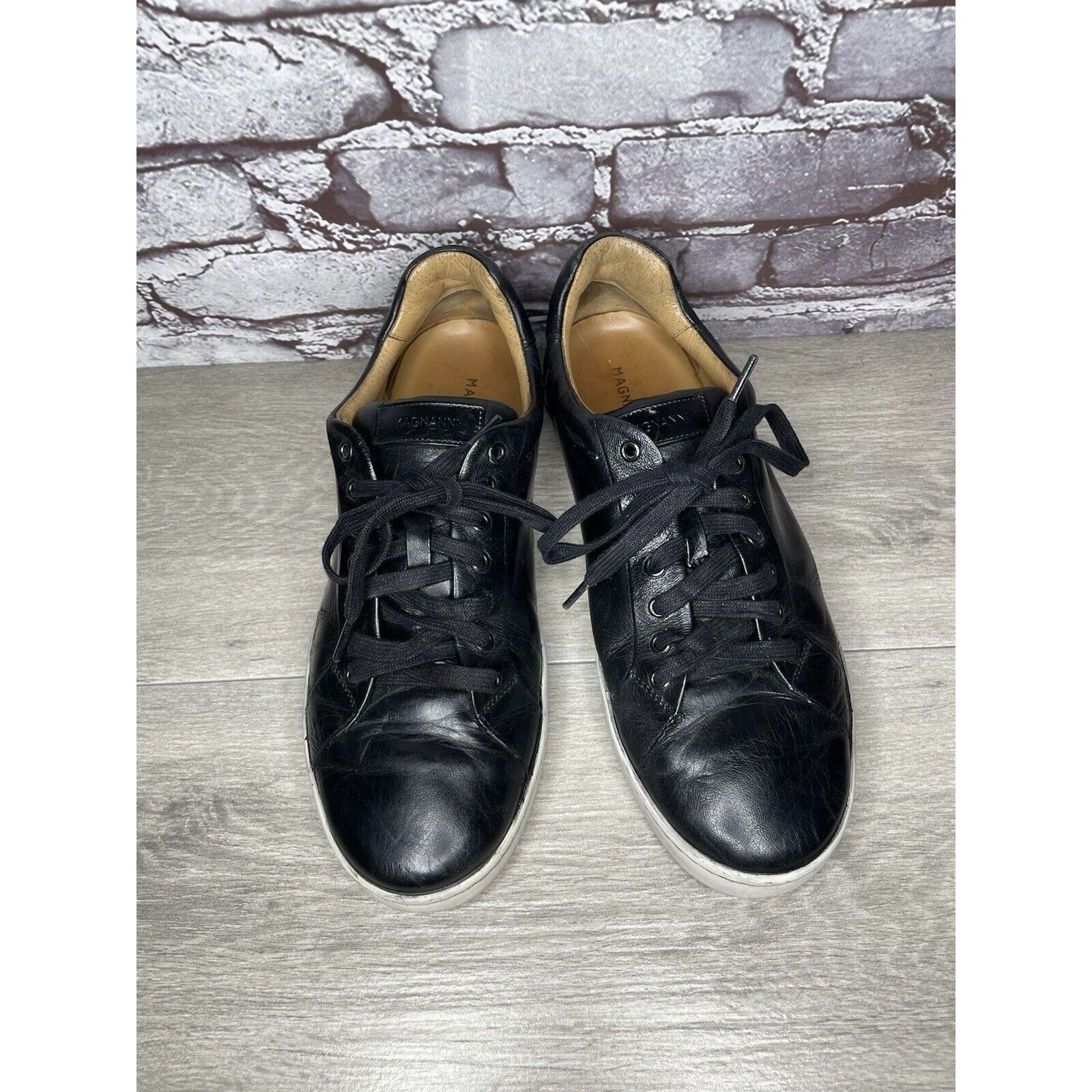 Magnanni Magnanni Elonso Black Leather Casual Lace Up Low Top Sneaker Size US 10 / EU 43 - 21 Thumbnail