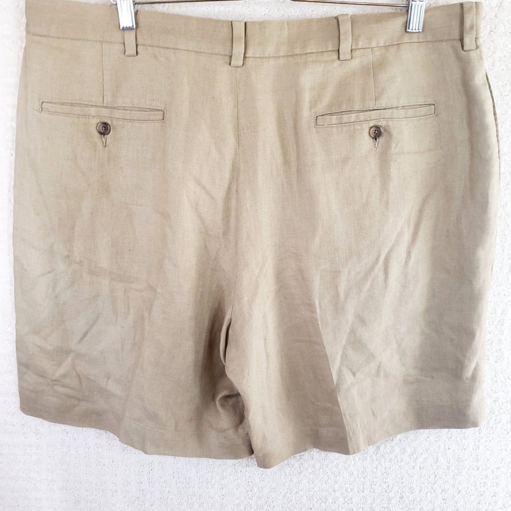 Brooks Brothers Brooks Brothers 346 Mens Linen Shorts Beige Tan Khaki - Travel Casual 9-Inch Size US 40 / EU 56 - 7 Thumbnail