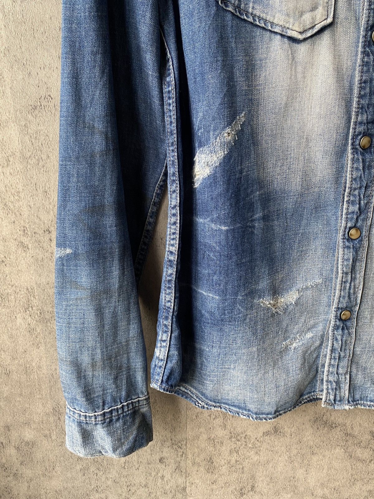 If Six Was Nine Fuga Japan Distressed Button Up Jeans Shirt Size US M / EU 48-50 / 2 - 6 Thumbnail