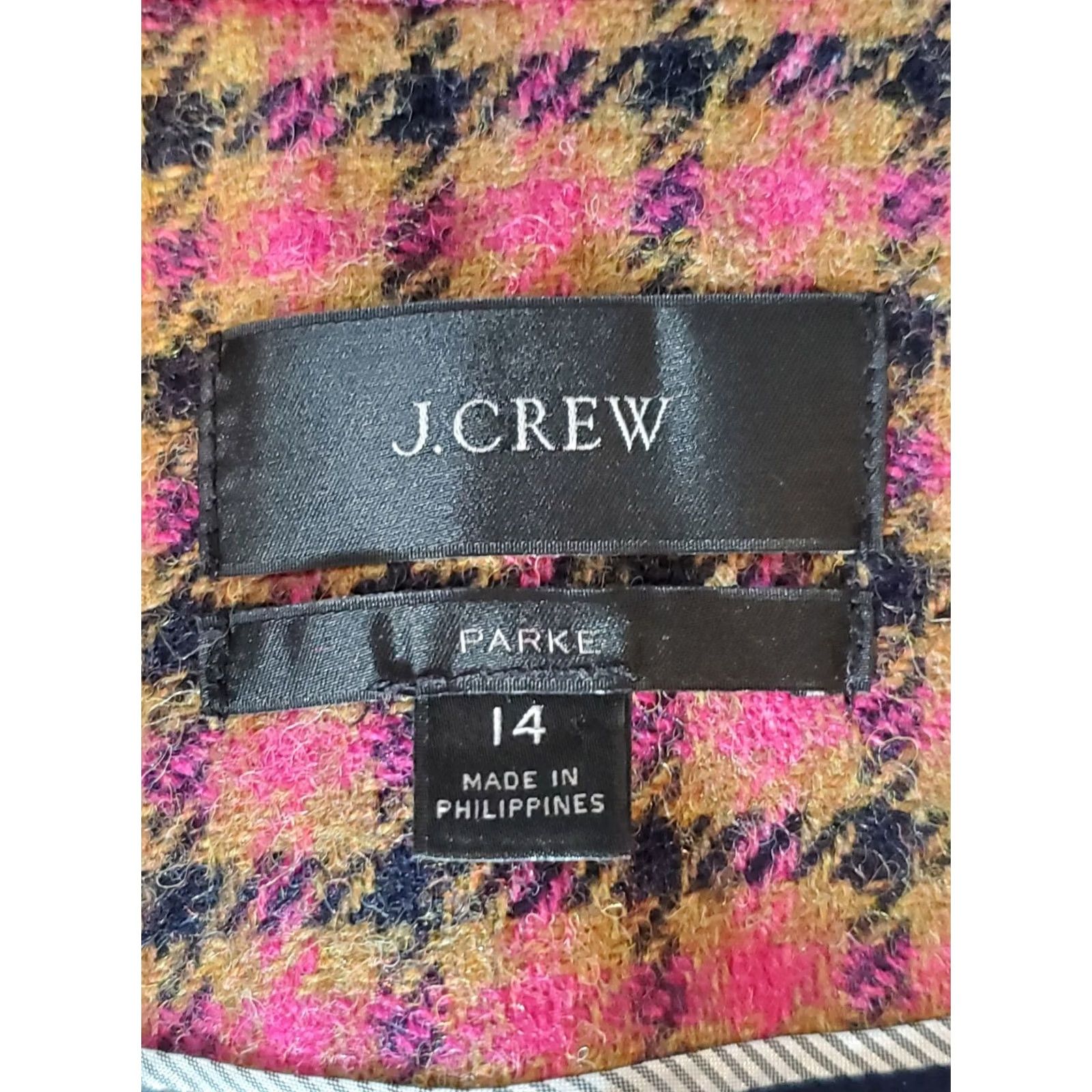 J.Crew J. Crew Parke Plaid English Moon Houndstooth 100% Wool Blazer Jacket Women's 14 Size XL / US 12-14 / IT 48-50 - 7 Thumbnail
