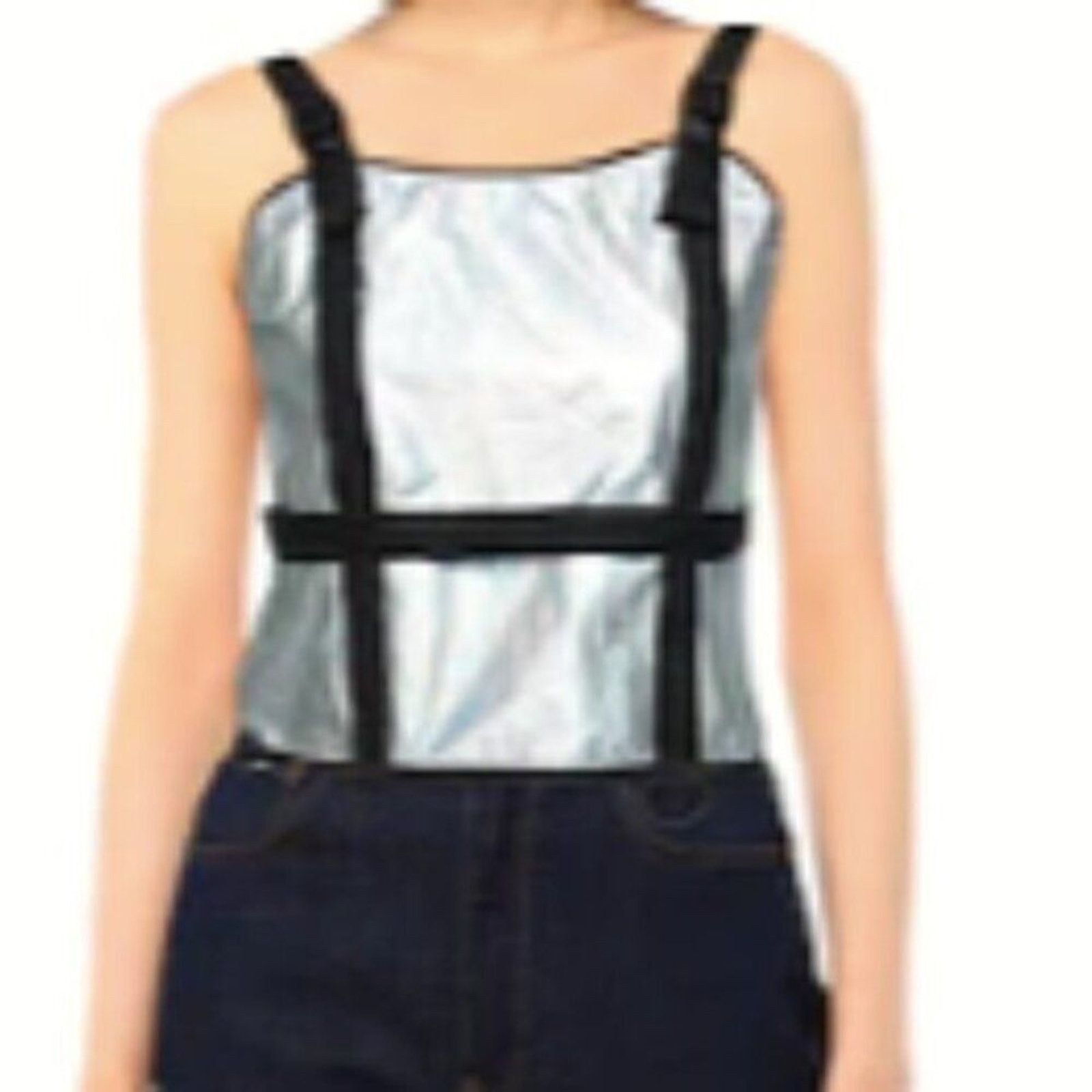 McQ Alexander McQueen McQ Alexander McQueen Metallic harness top silver L Size L / US 10 / IT 46 - 5 Thumbnail