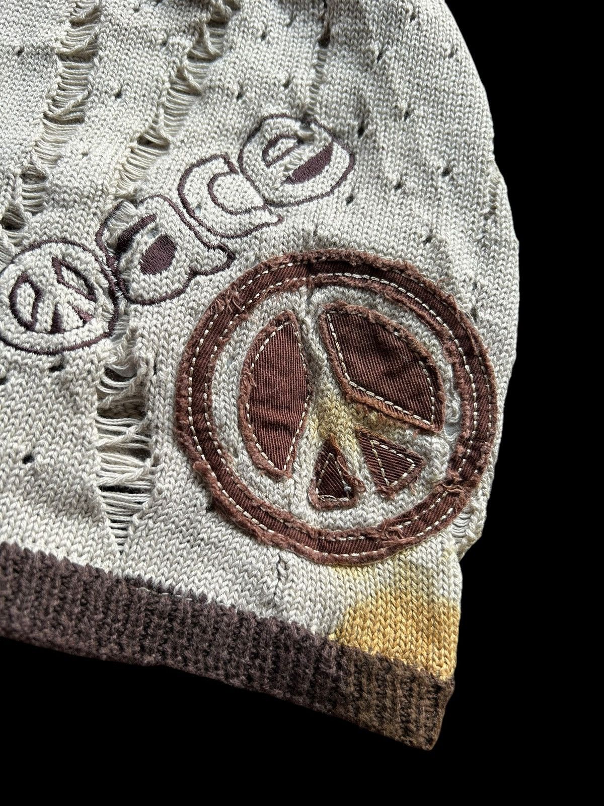 Japanese Brand × Kapital × Vintage Peace Distressed Punk Bondage Beanie Hats Rare ☠️☠️ Size ONE SIZE - 10 Thumbnail